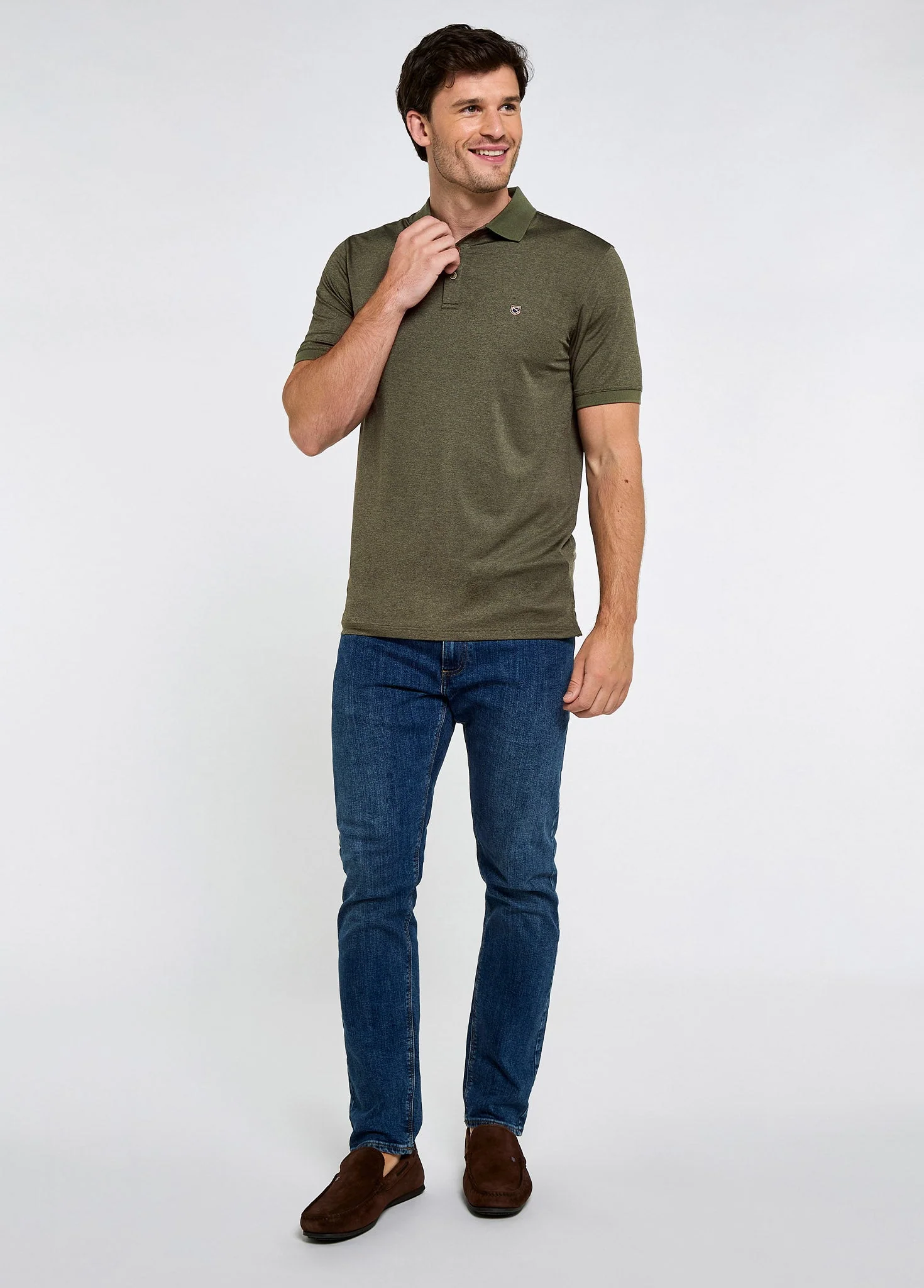 Forde Men’s activewear polo - Olive - Image 2