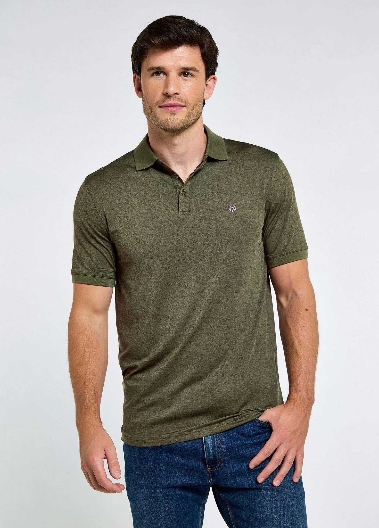 Forde Men’s activewear polo - Olive - Image 3