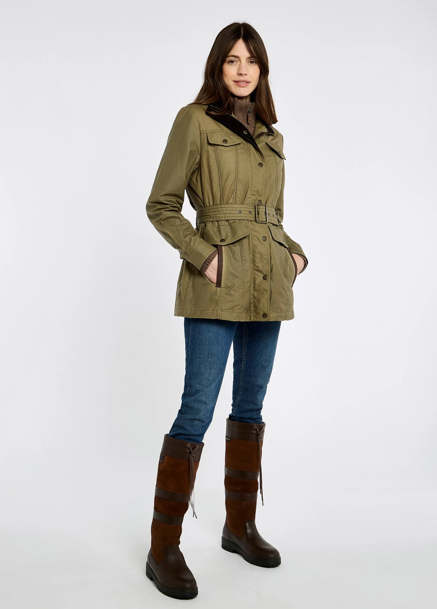 Gandon Women's wax cotton coat - Golden Khaki - Image 2