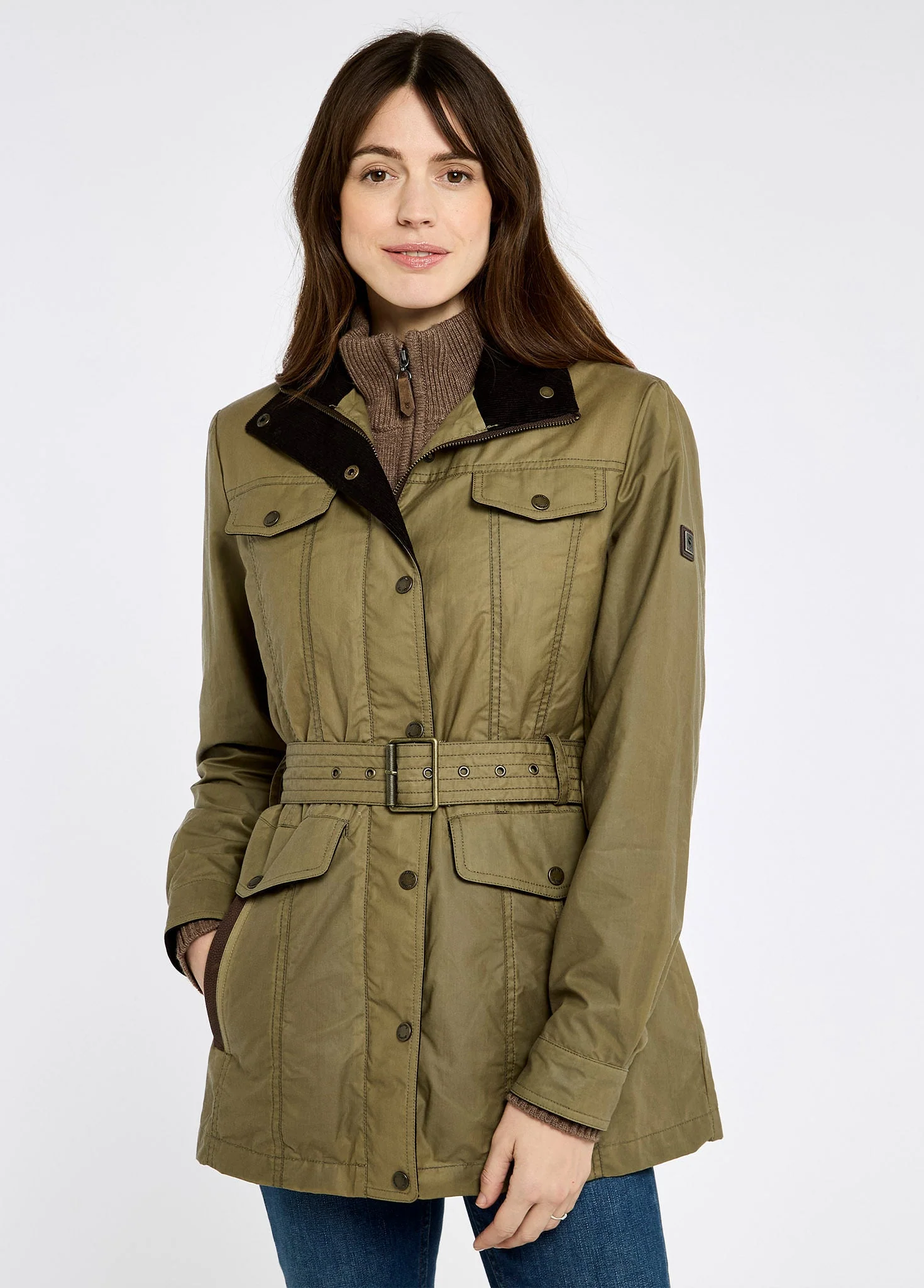 Gandon Women's wax cotton coat - Golden Khaki - Image 3