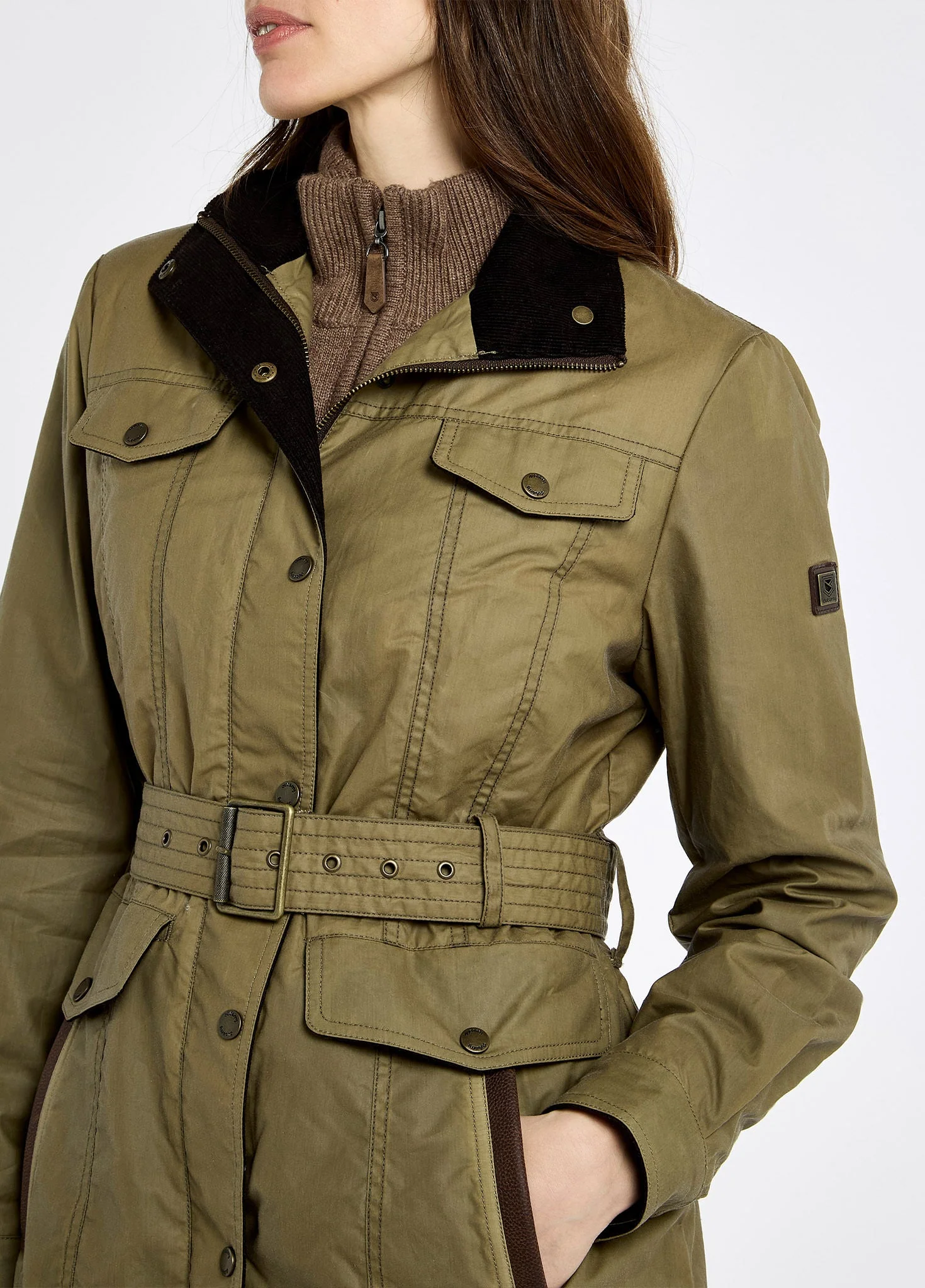 Gandon Women's wax cotton coat - Golden Khaki - Image 5