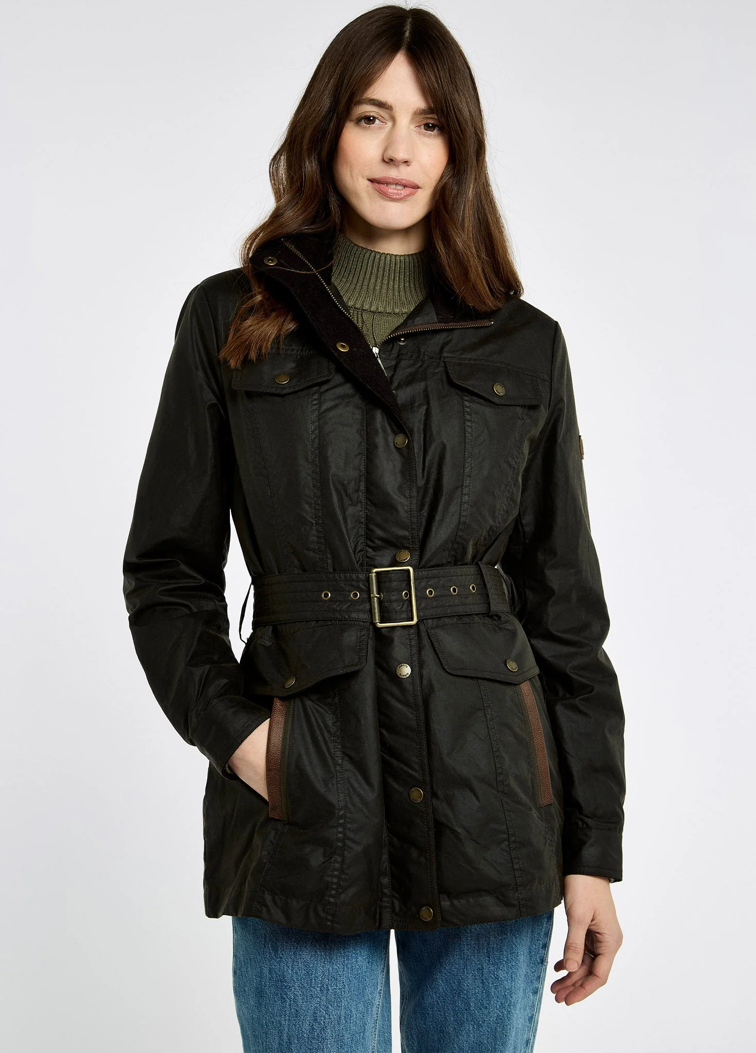 Gandon Women's wax cotton coat - Verdigris - Image 4