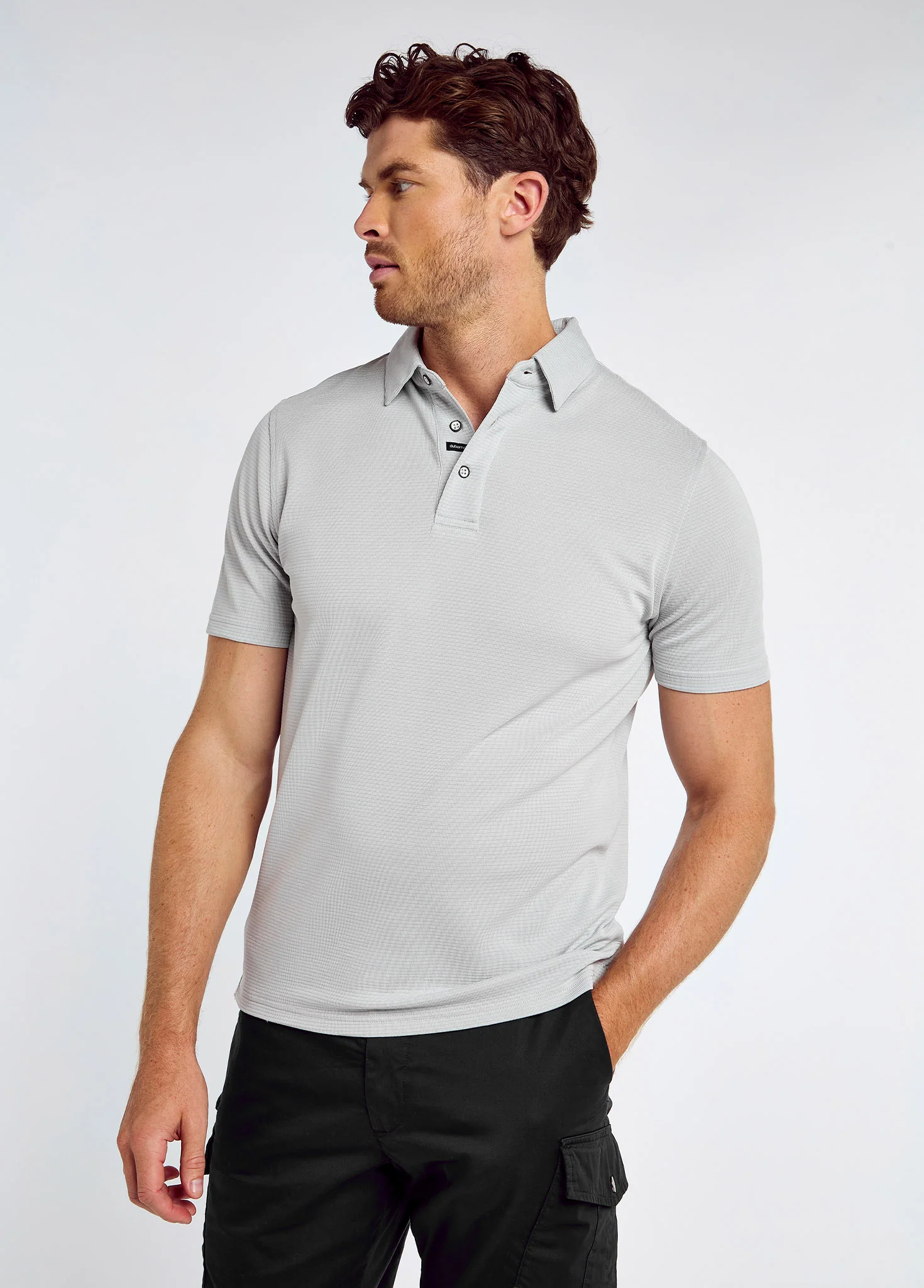 Gilligan Men’s Tencel™ Modal polo - Grey - Image 3