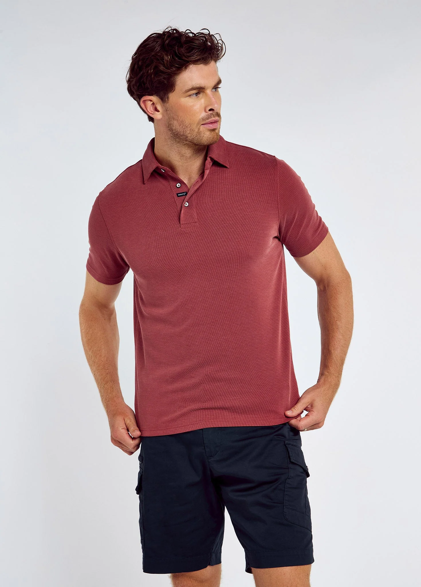 Gilligan Men’s Tencel™ Modal polo - Wine - Image 3