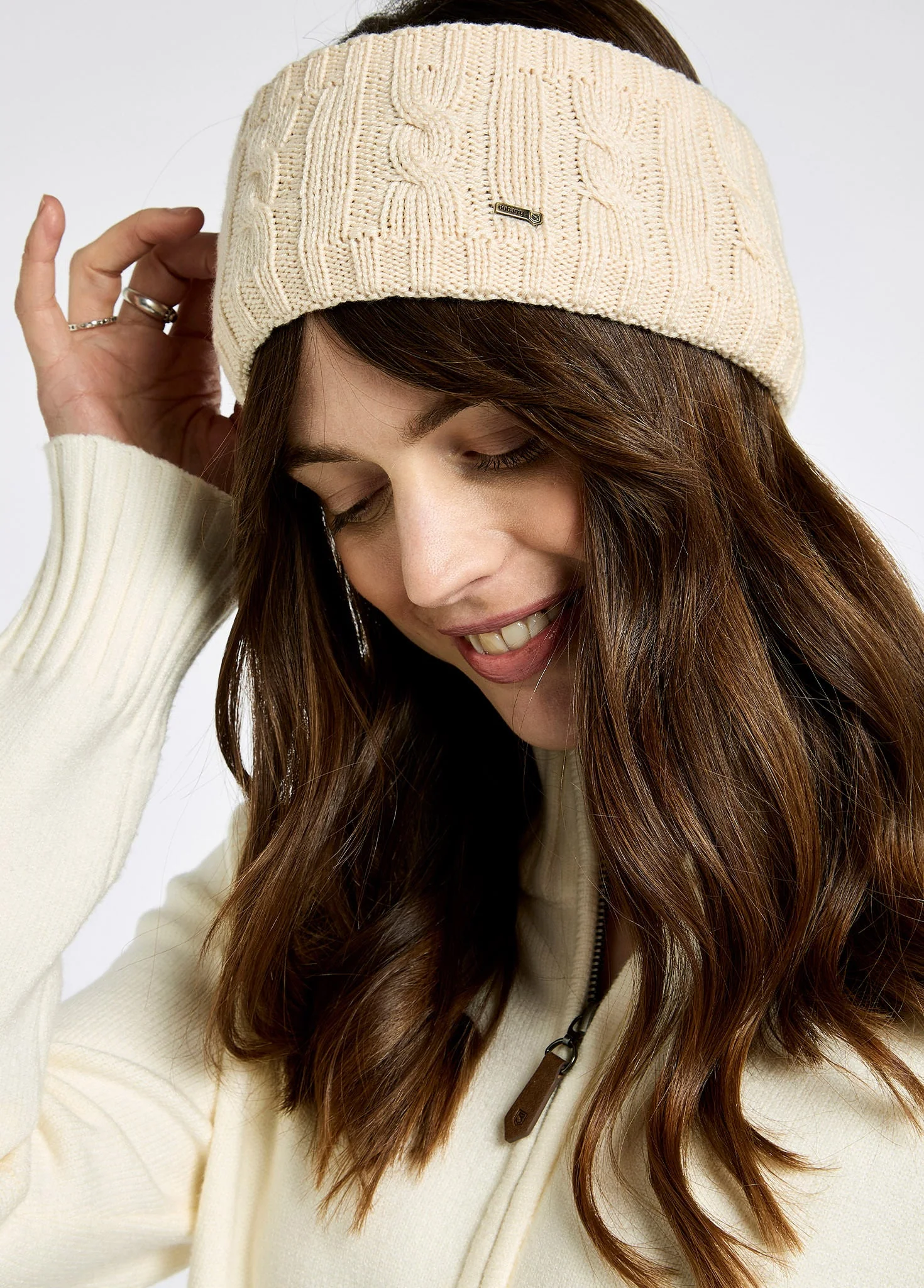 Gleeson Cable knit headband- Chalk - Image 2