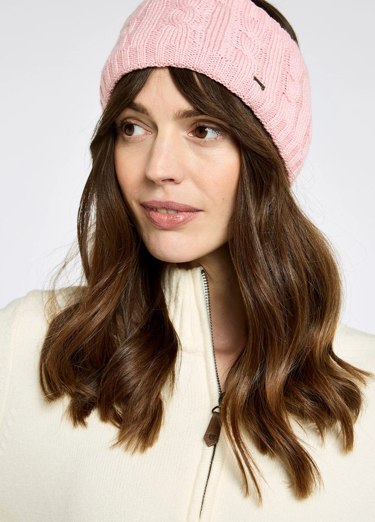 Gleeson Cable knit headband - Dusky Rose - Image 3