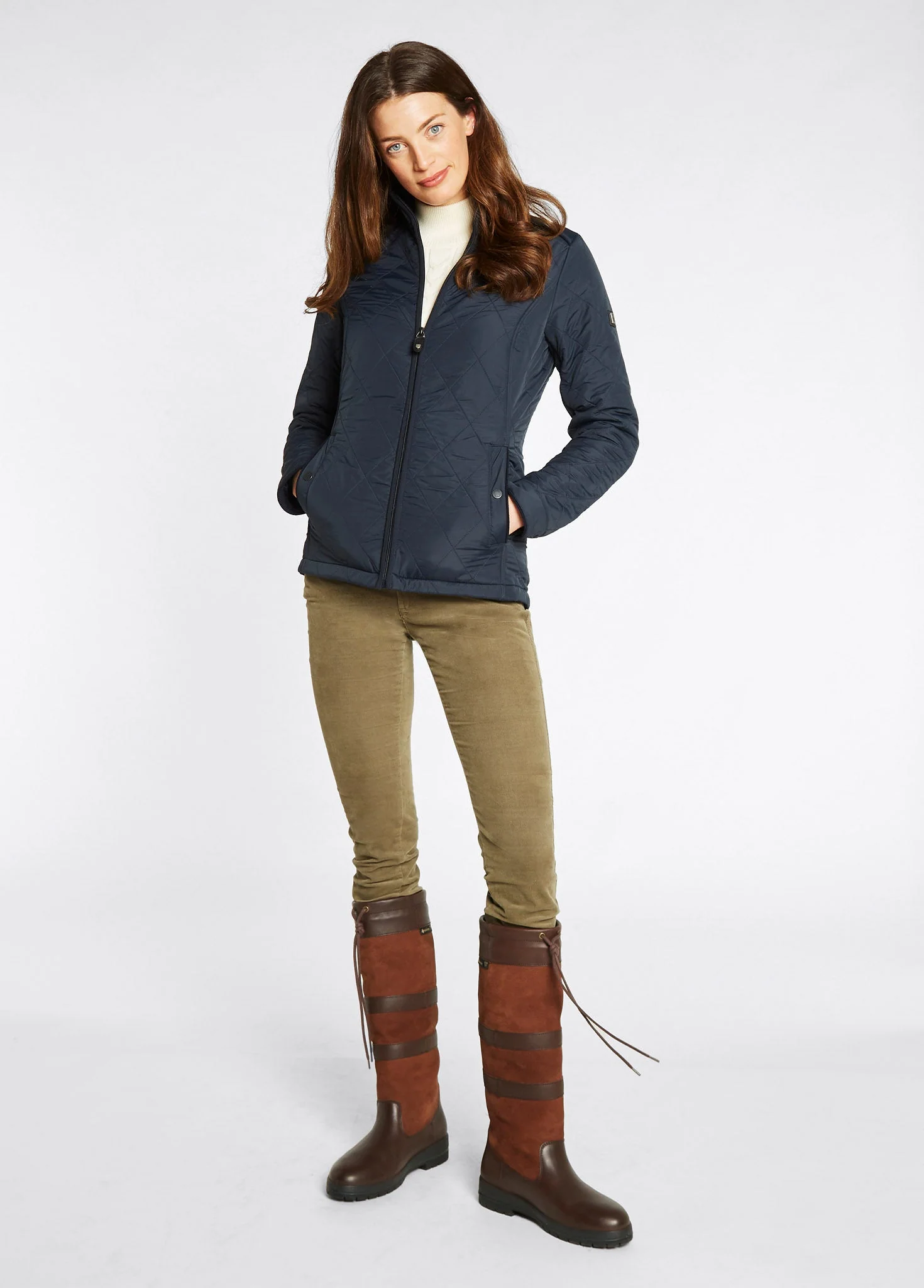 Glenfarne Women’s Quilted Jacket Navy - Image 2