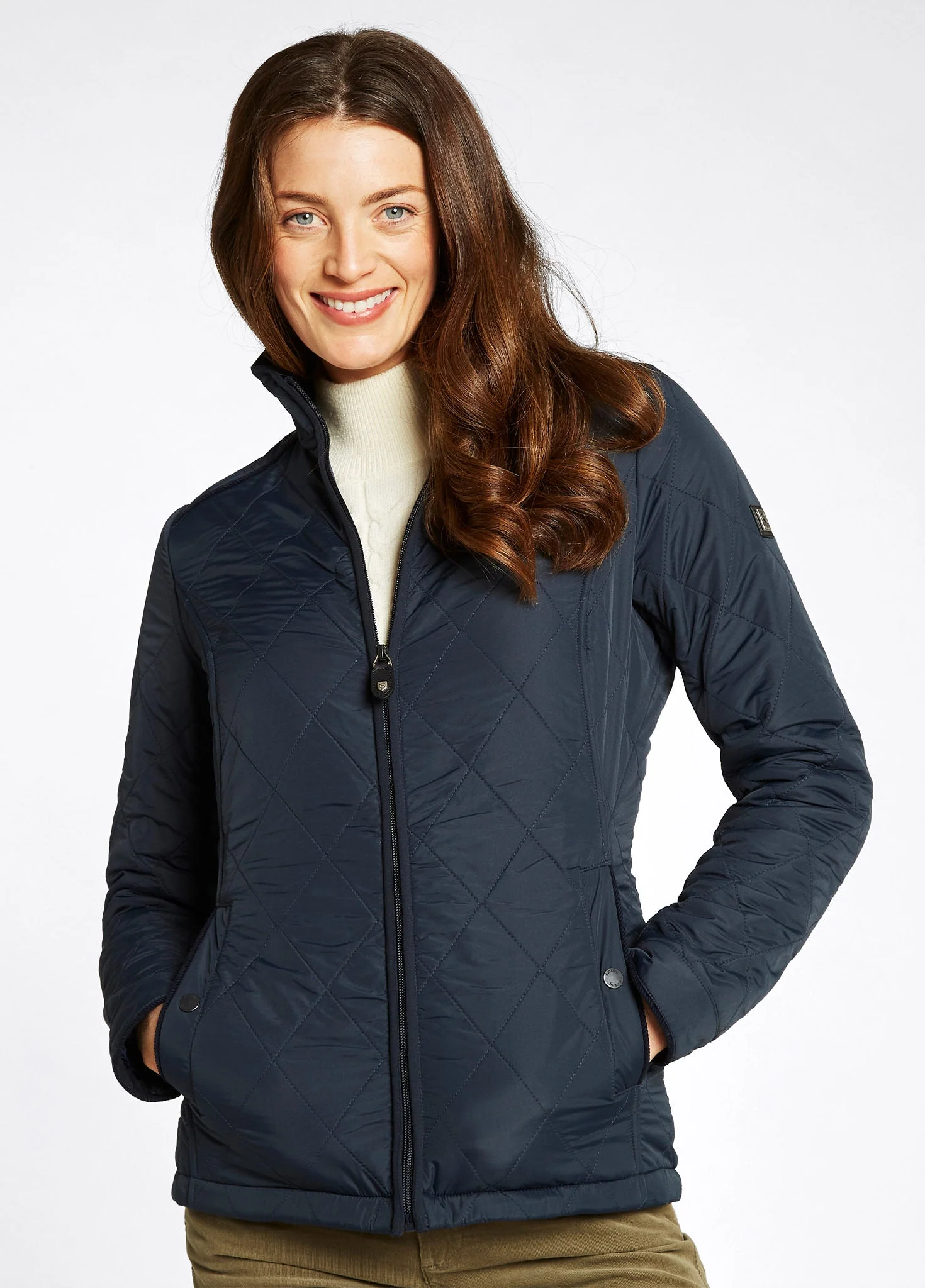 Glenfarne Women’s Quilted Jacket Navy - Image 3