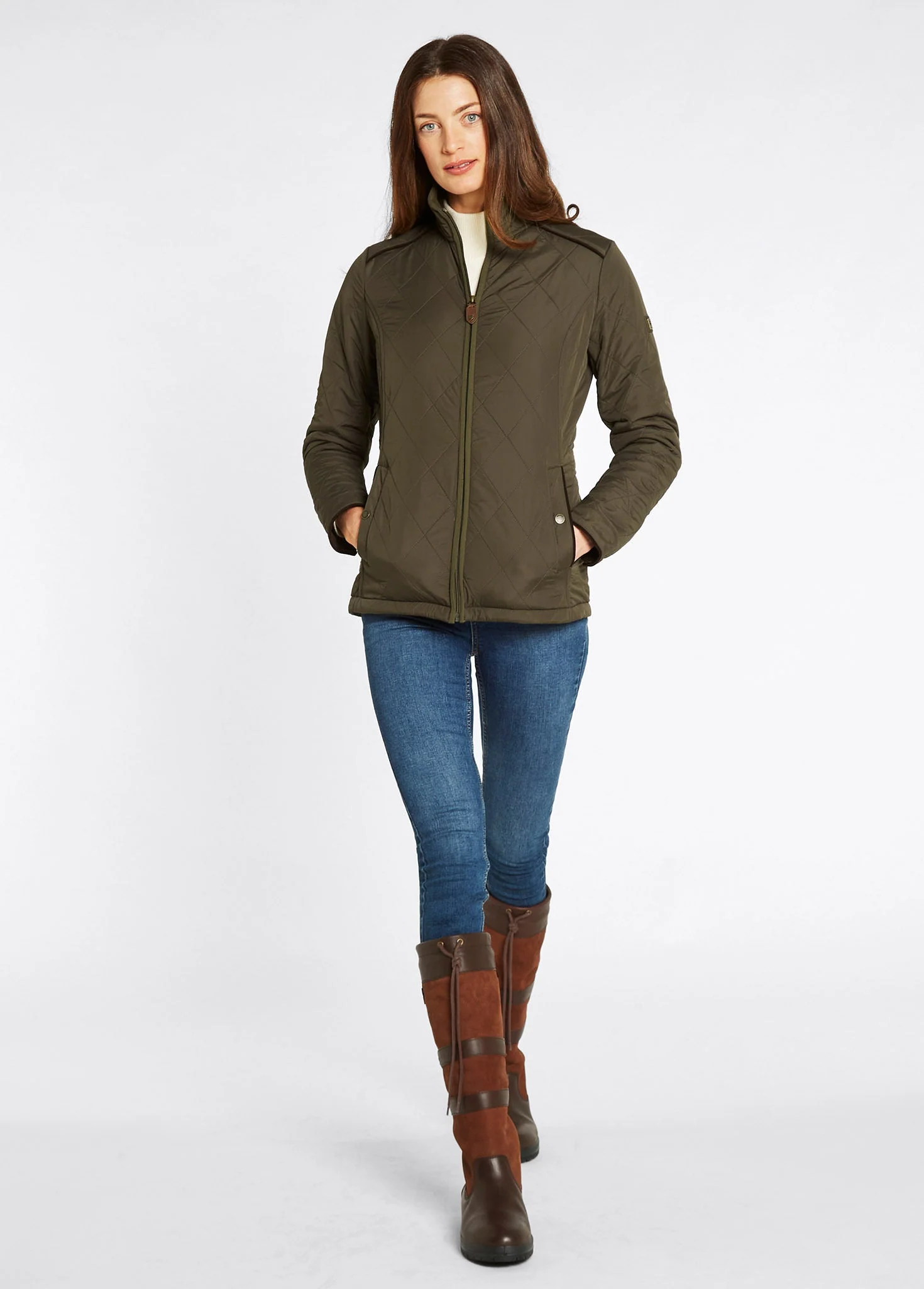 Glenfarne Women’s Quilted Jacket - Olive - Image 2