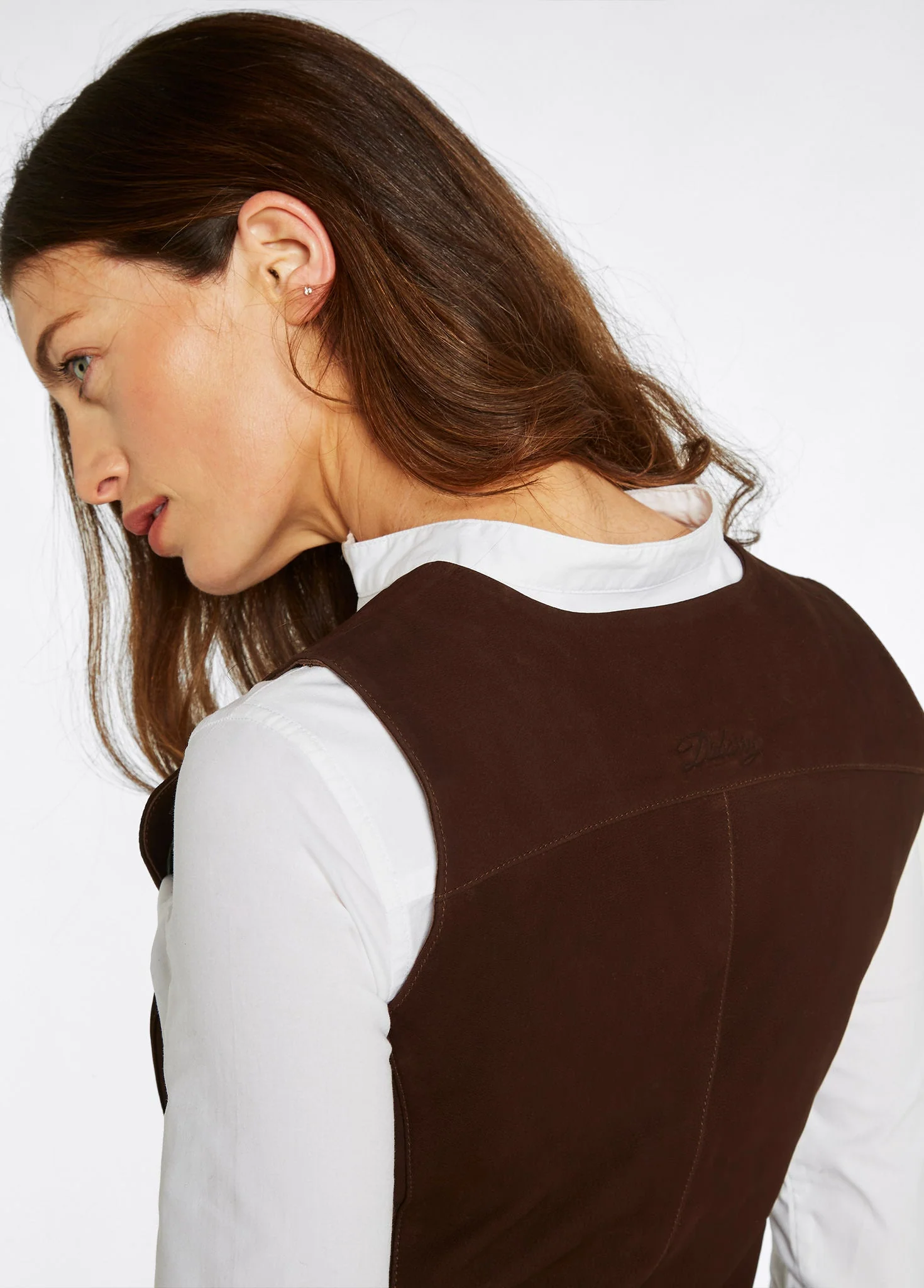 Greville Ladies Tailored Waistcoat - Walnut - Image 6