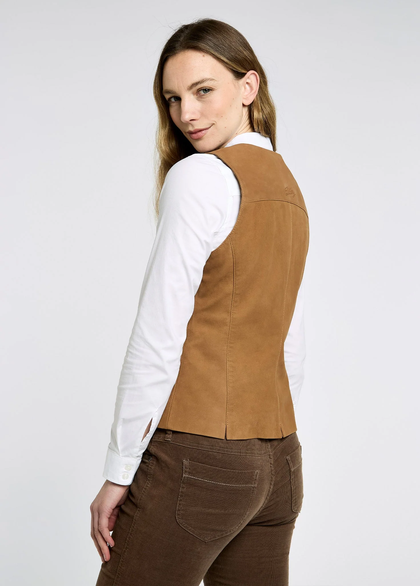 Greville Leather Waistcoat - Tan - Image 4