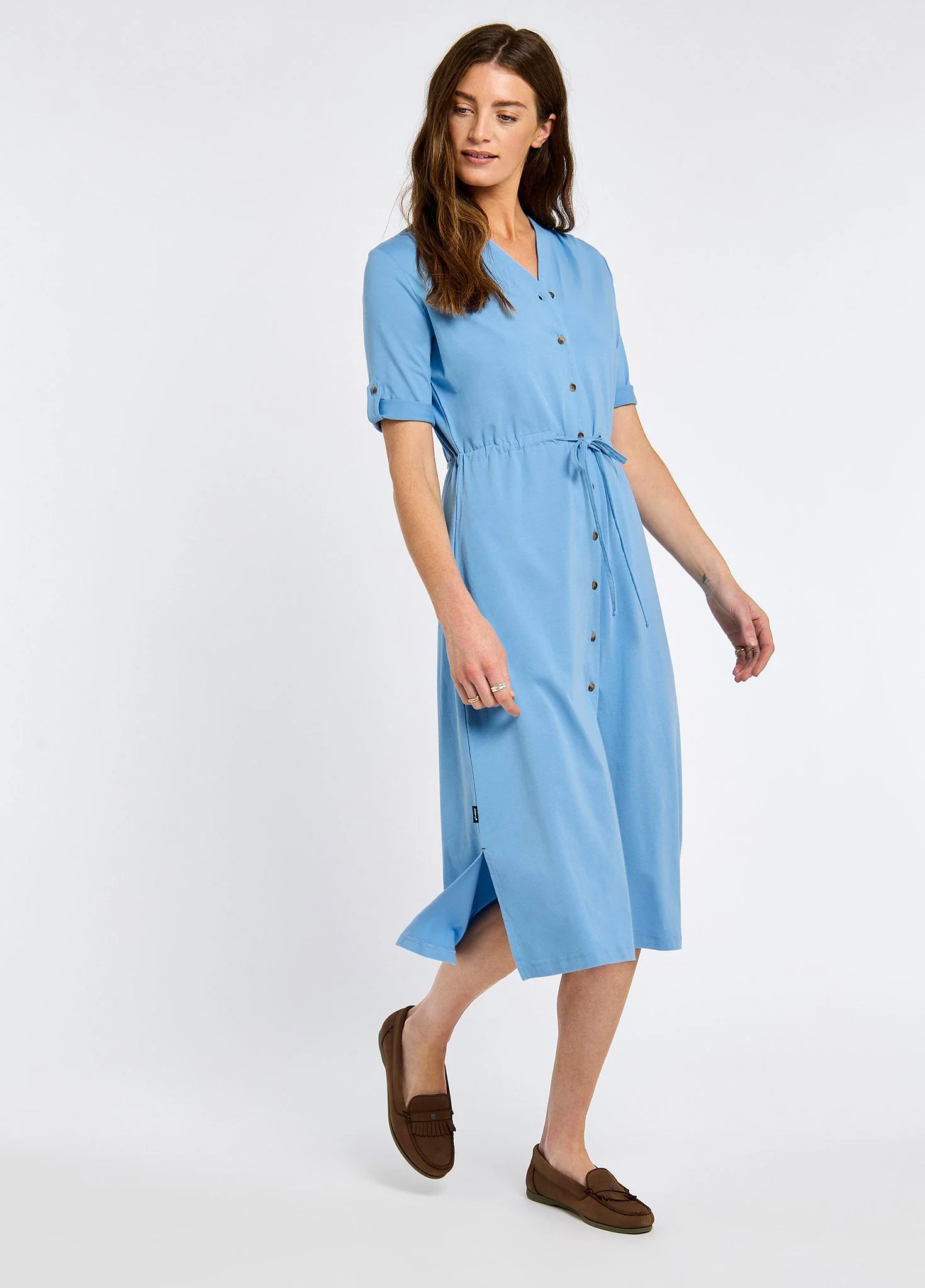 Hanlon Women’s midi length shirt dress - Azure - Image 2