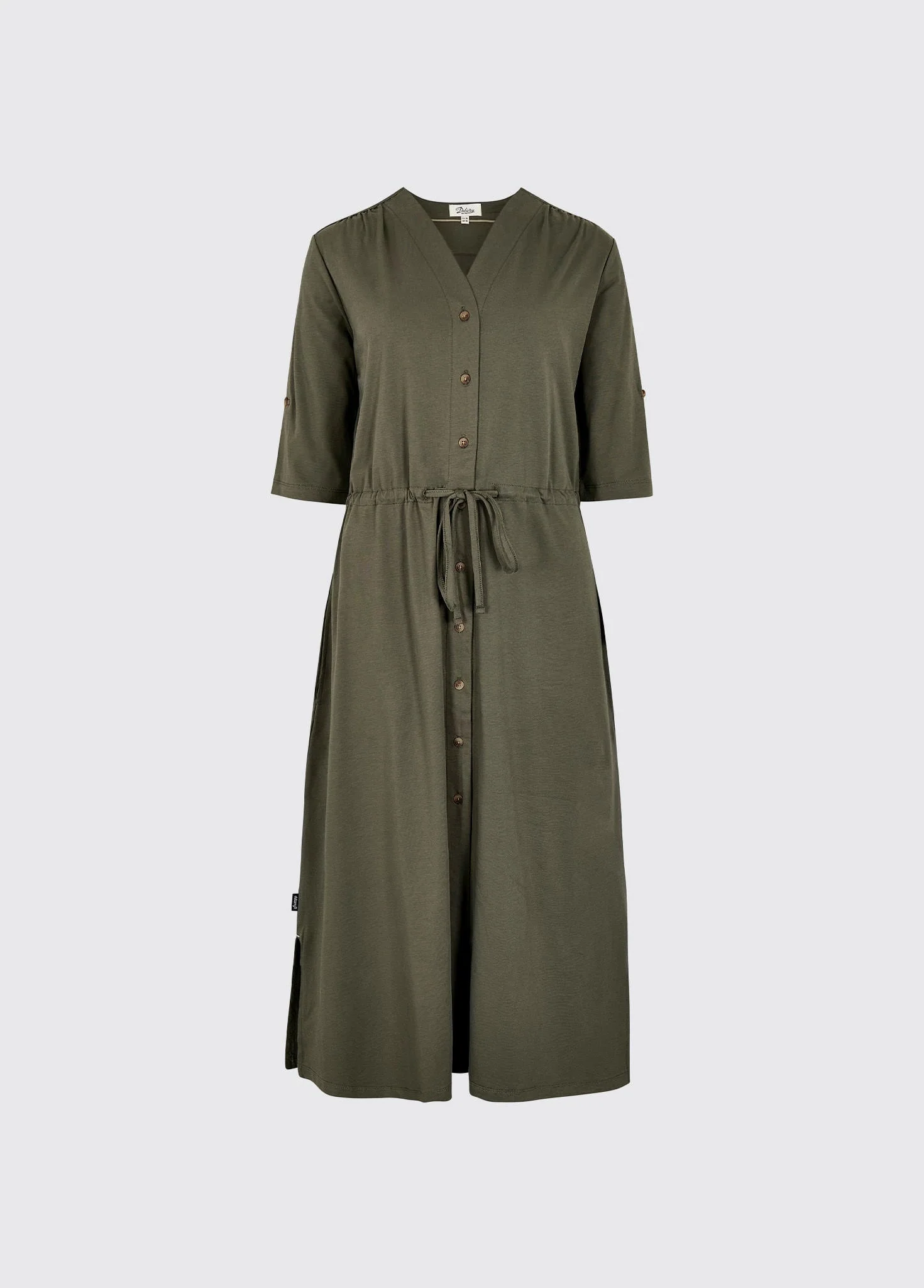 Hanlon Women’s midi length shirt dress - Kelp
