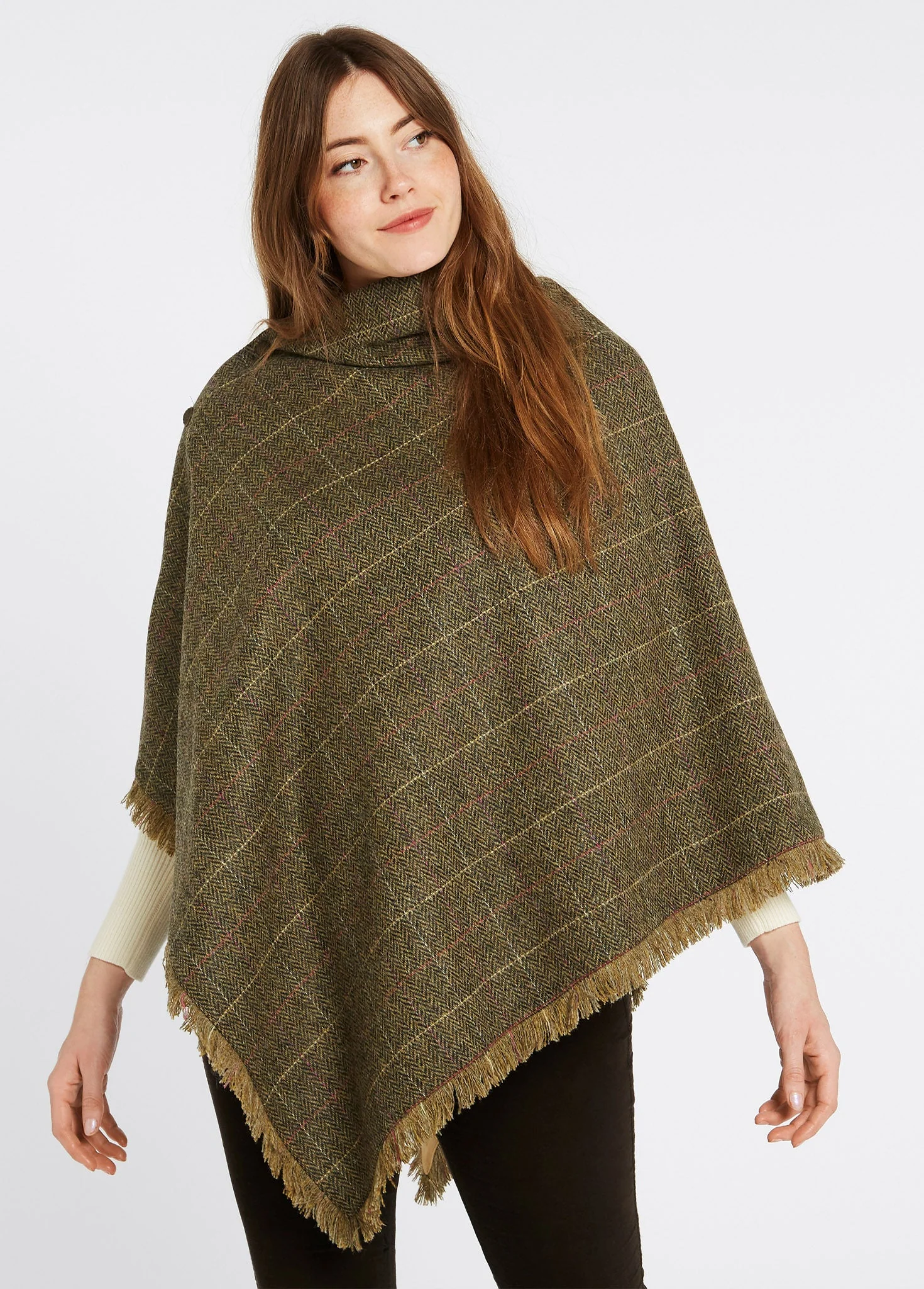 Hazelwood Tweed Poncho - Thistle - Image 3
