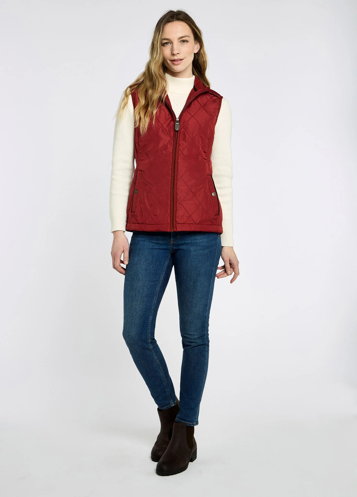 Heywood Quilted Gilet - Red Pepper - Image 2