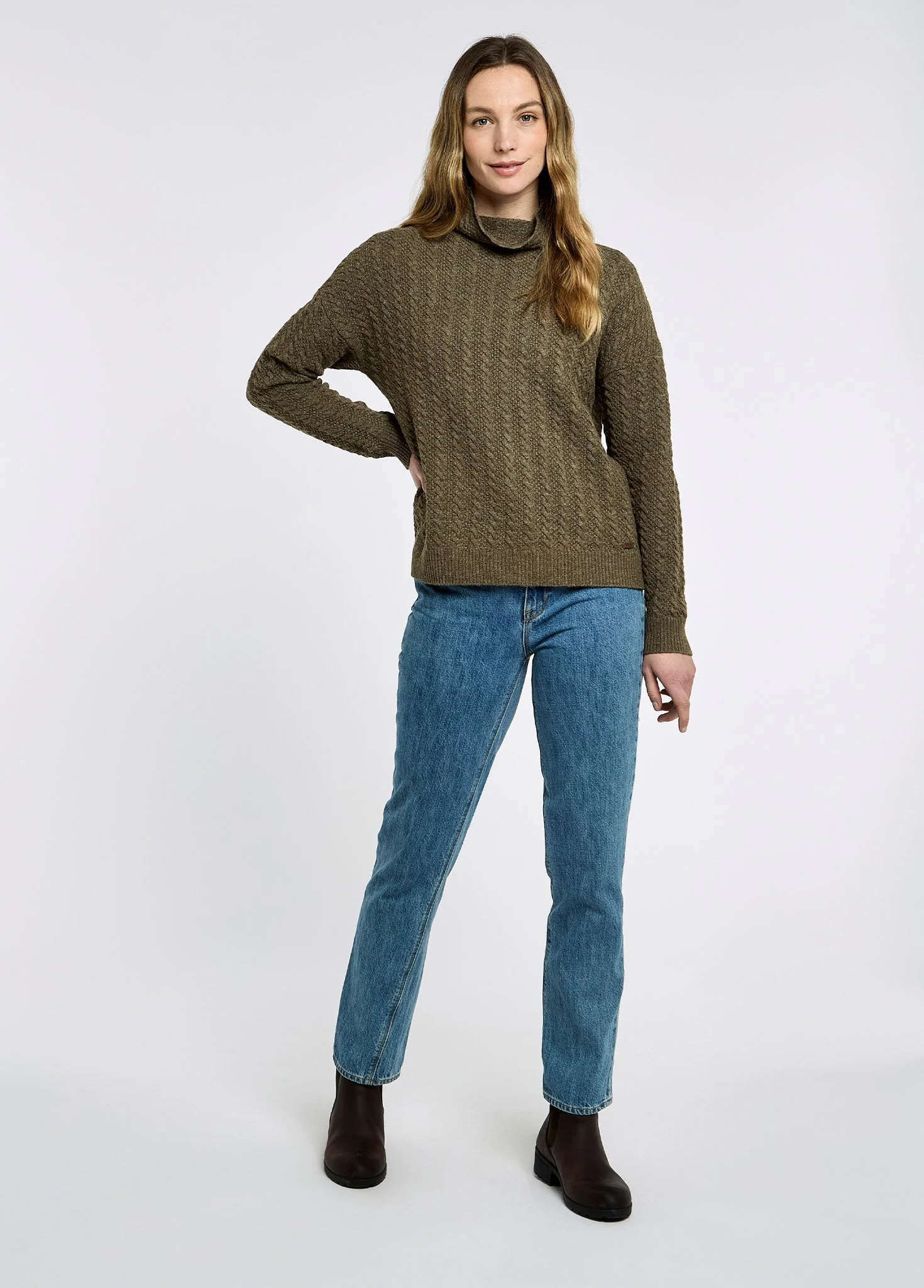 Hopkins Women's Relaxed fit sweater - Dusky Green - Image 2