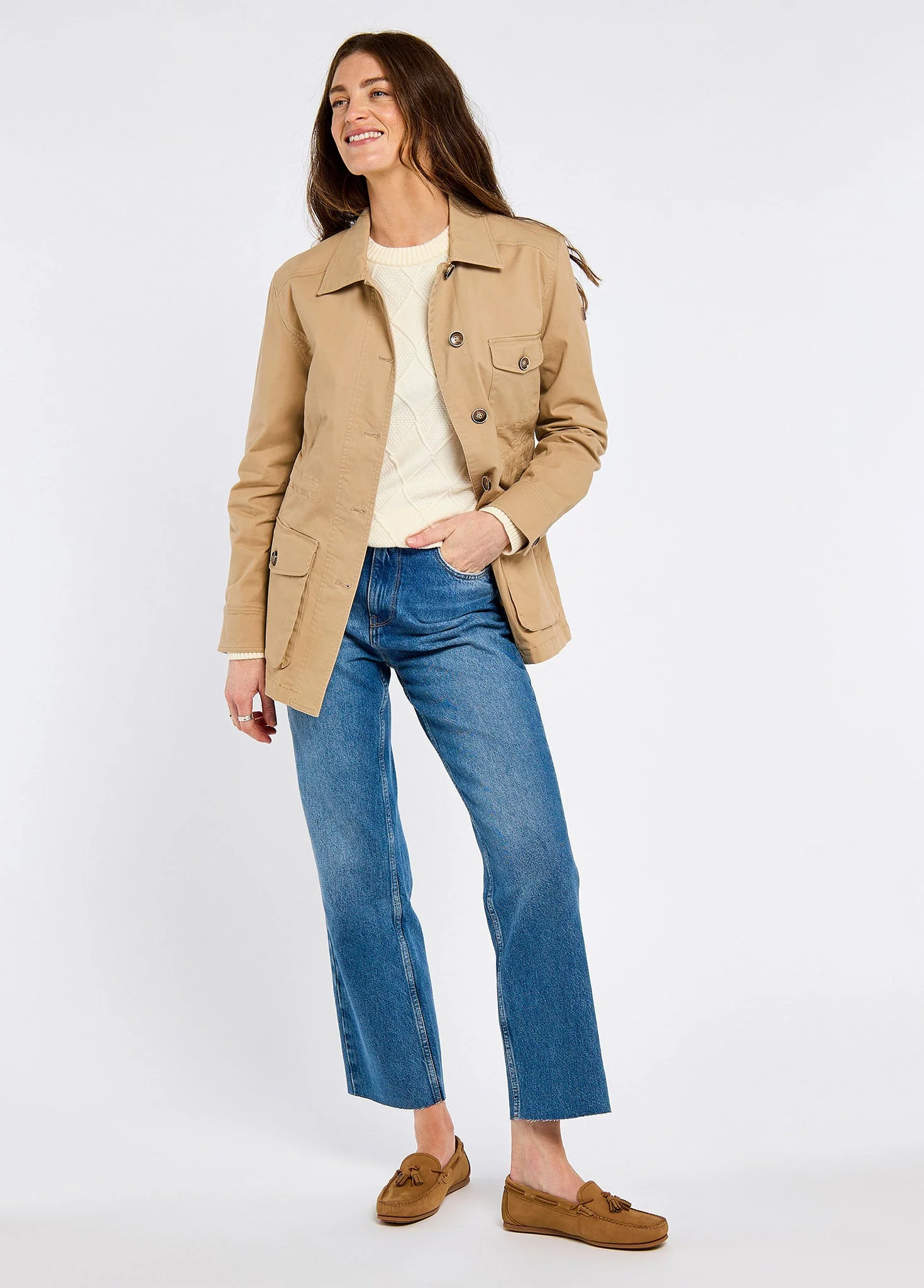 Hudson Women’s chino field jacket - Sand - Image 2