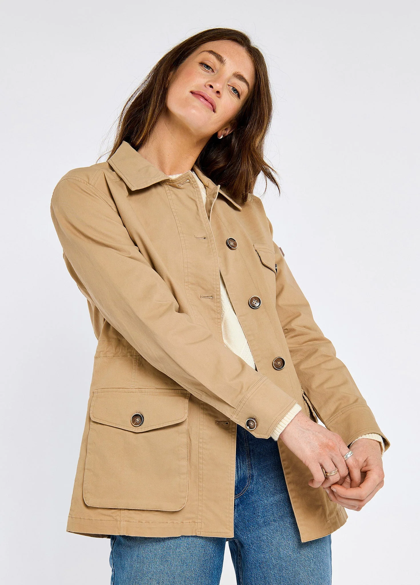 Hudson Women’s chino field jacket - Sand - Image 3