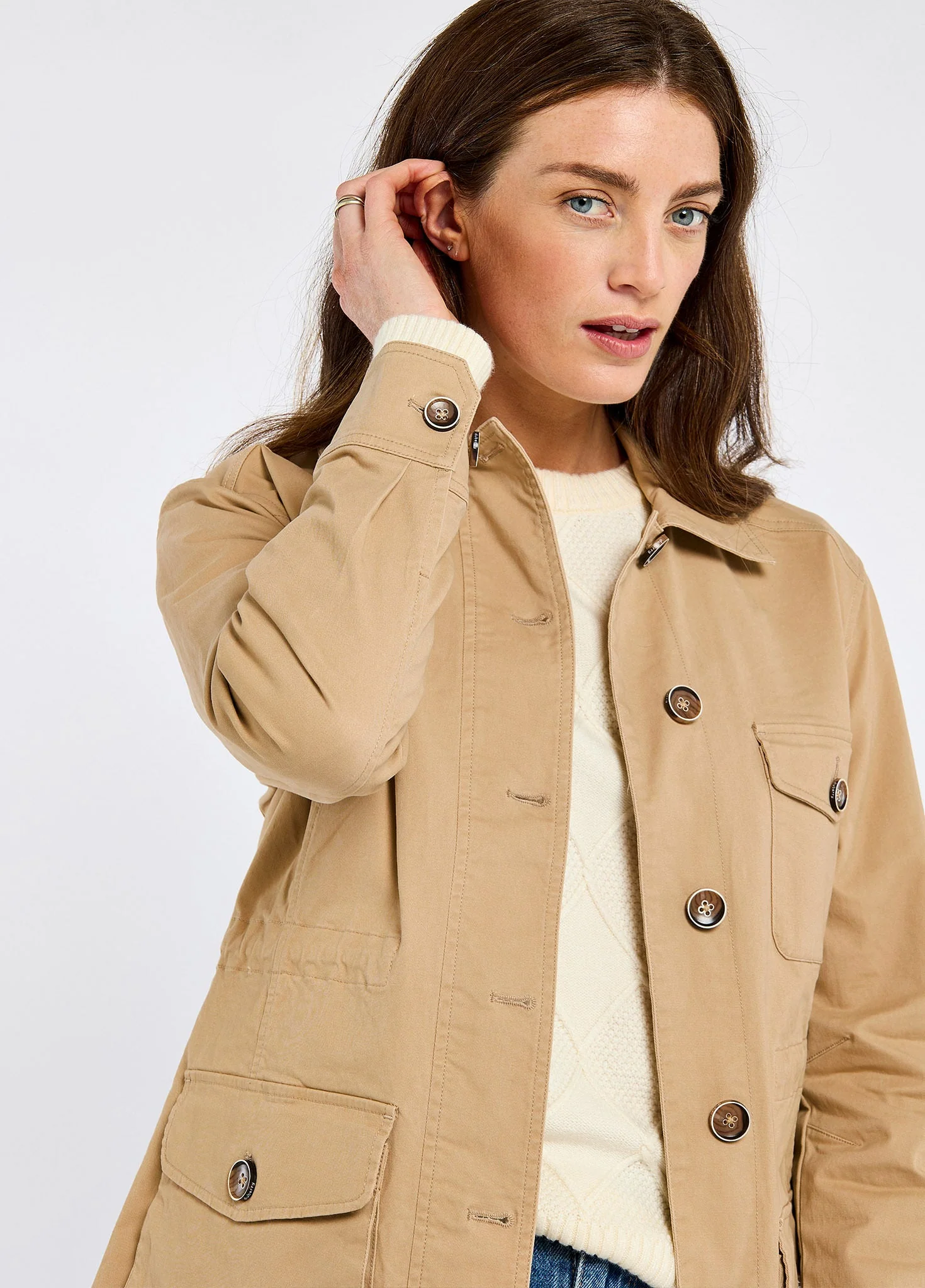 Hudson Women’s chino field jacket - Sand - Image 6