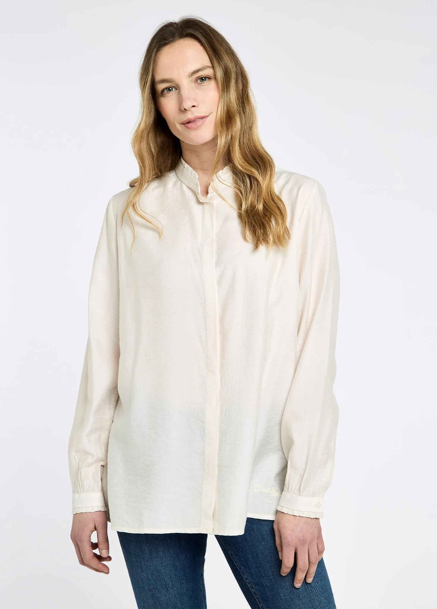 Iris Women's ruffle trim blouse - Ivory - Image 3