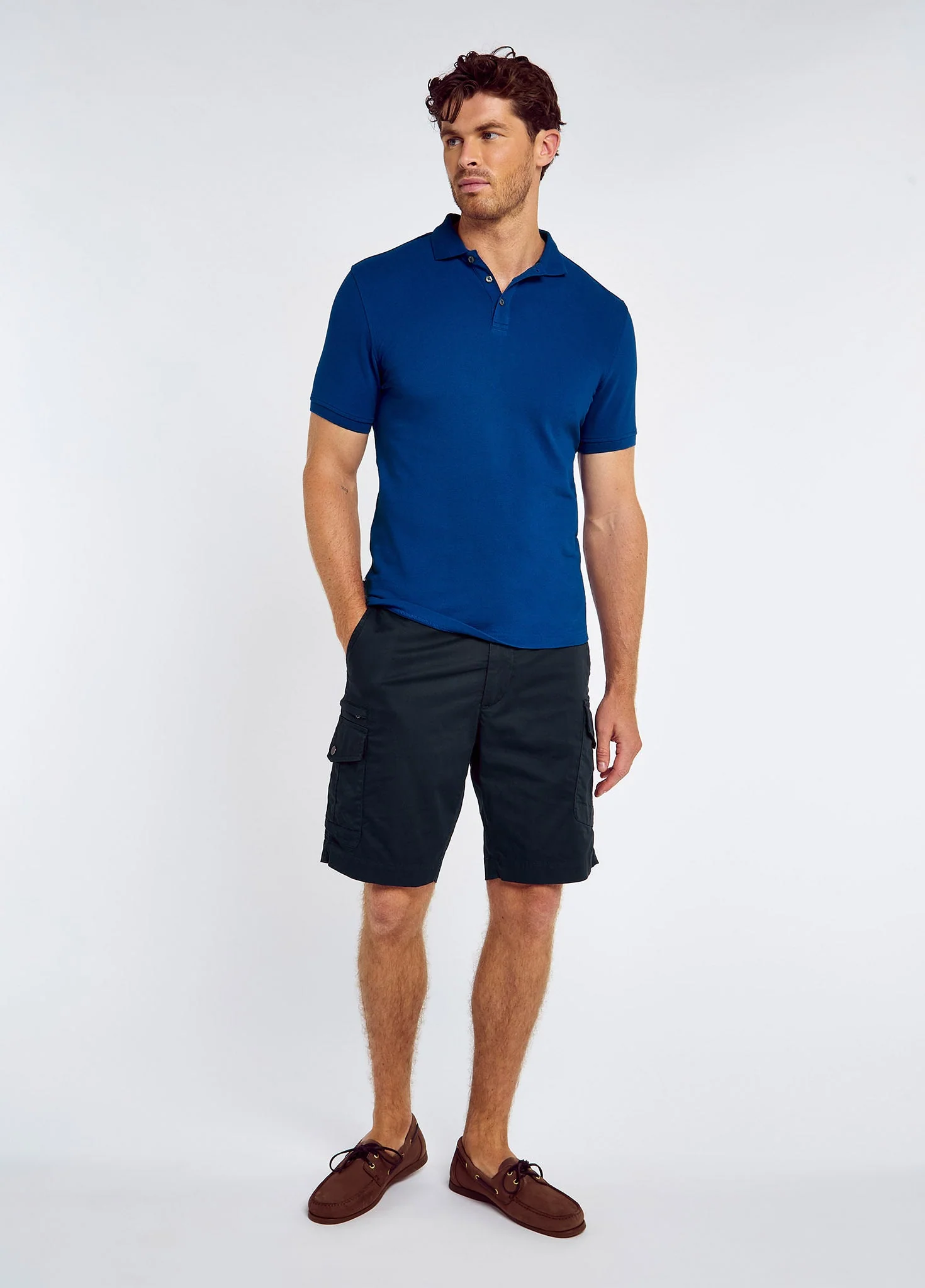 Jennings Men’s cotton pique polo- Cobalt - Image 2