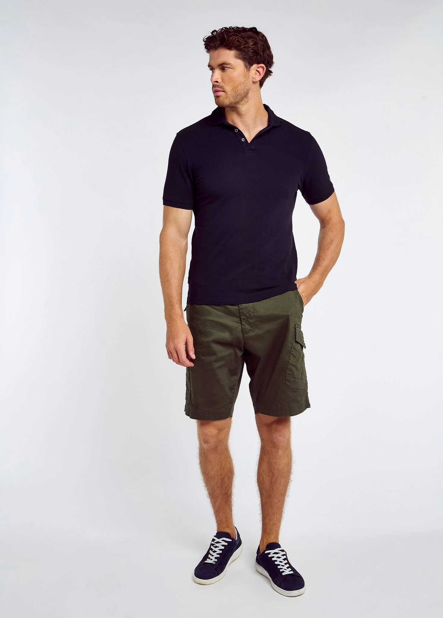 Jennings Men’s cotton pique polo- Navy - Image 2