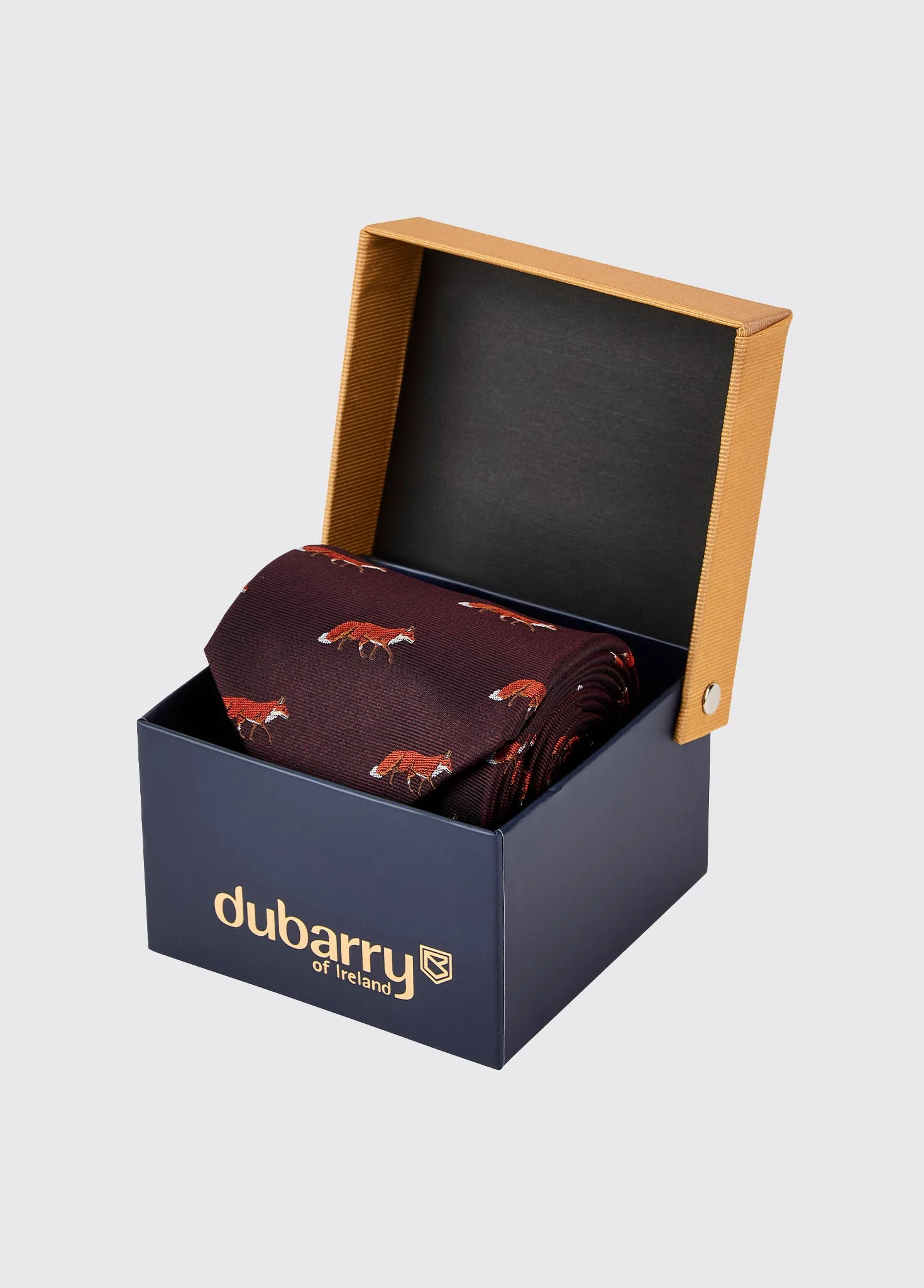 Kavanagh 100% silk fox motif tie - Merlot - Image 3