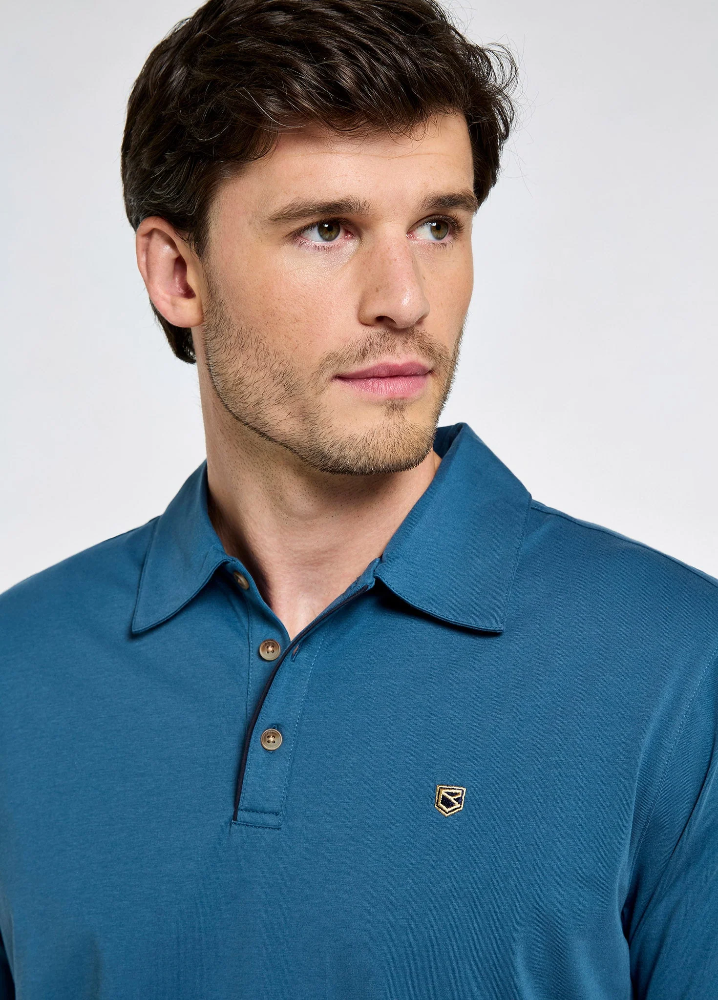 Kilmurray Men’s Three-Button Polo - Indigo - Image 4