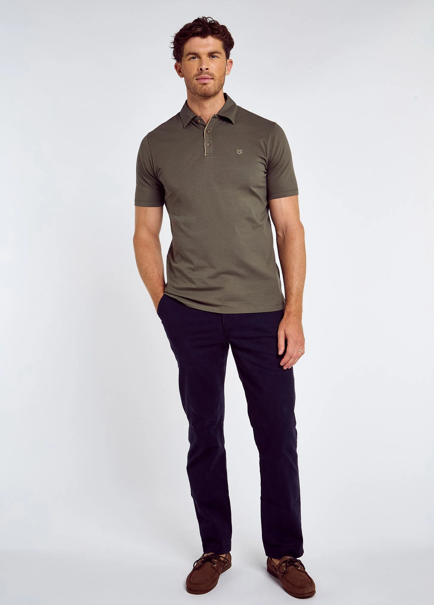 Kilmurray Men’s three-button polo - Kelp - Image 2