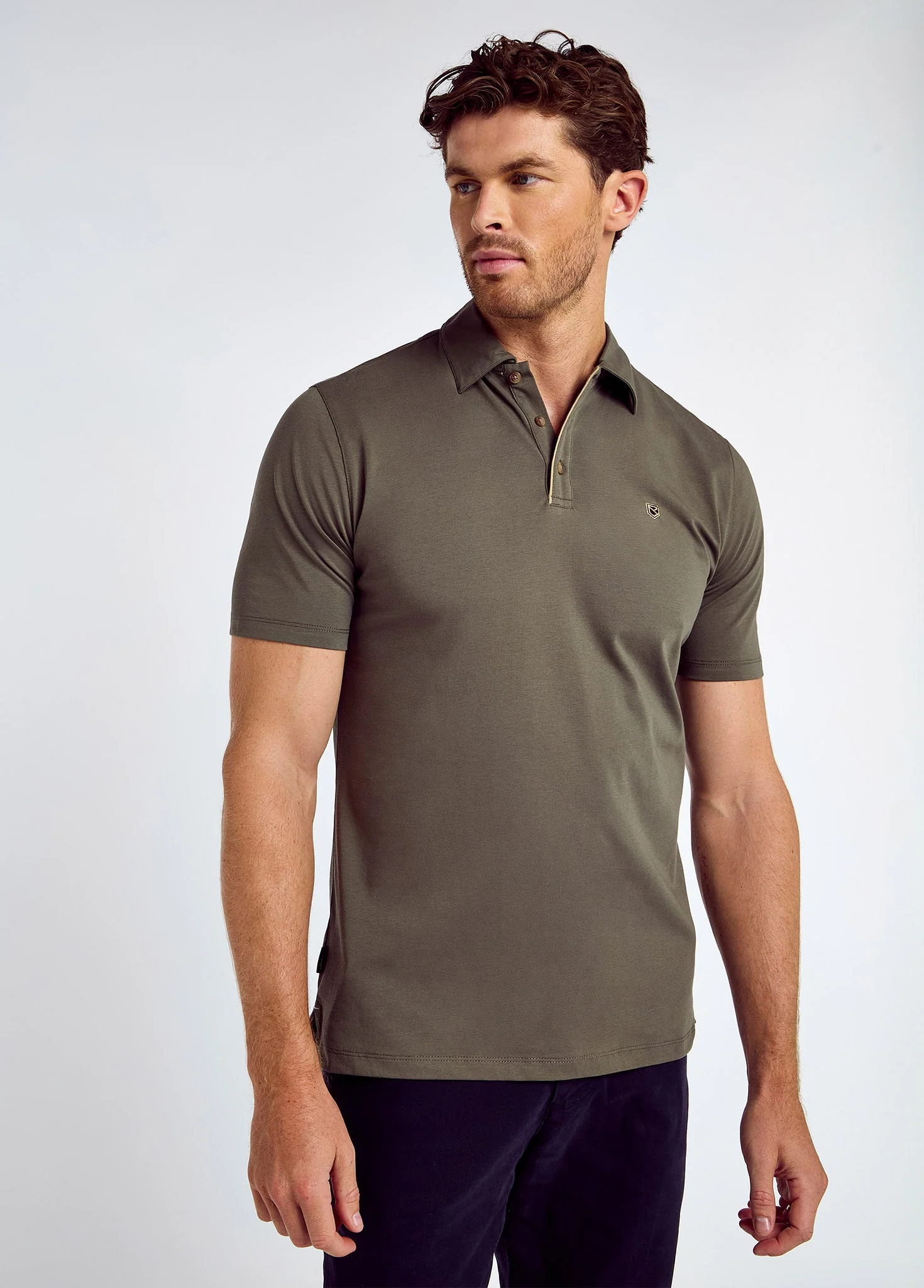 Kilmurray Men’s three-button polo - Kelp - Image 3