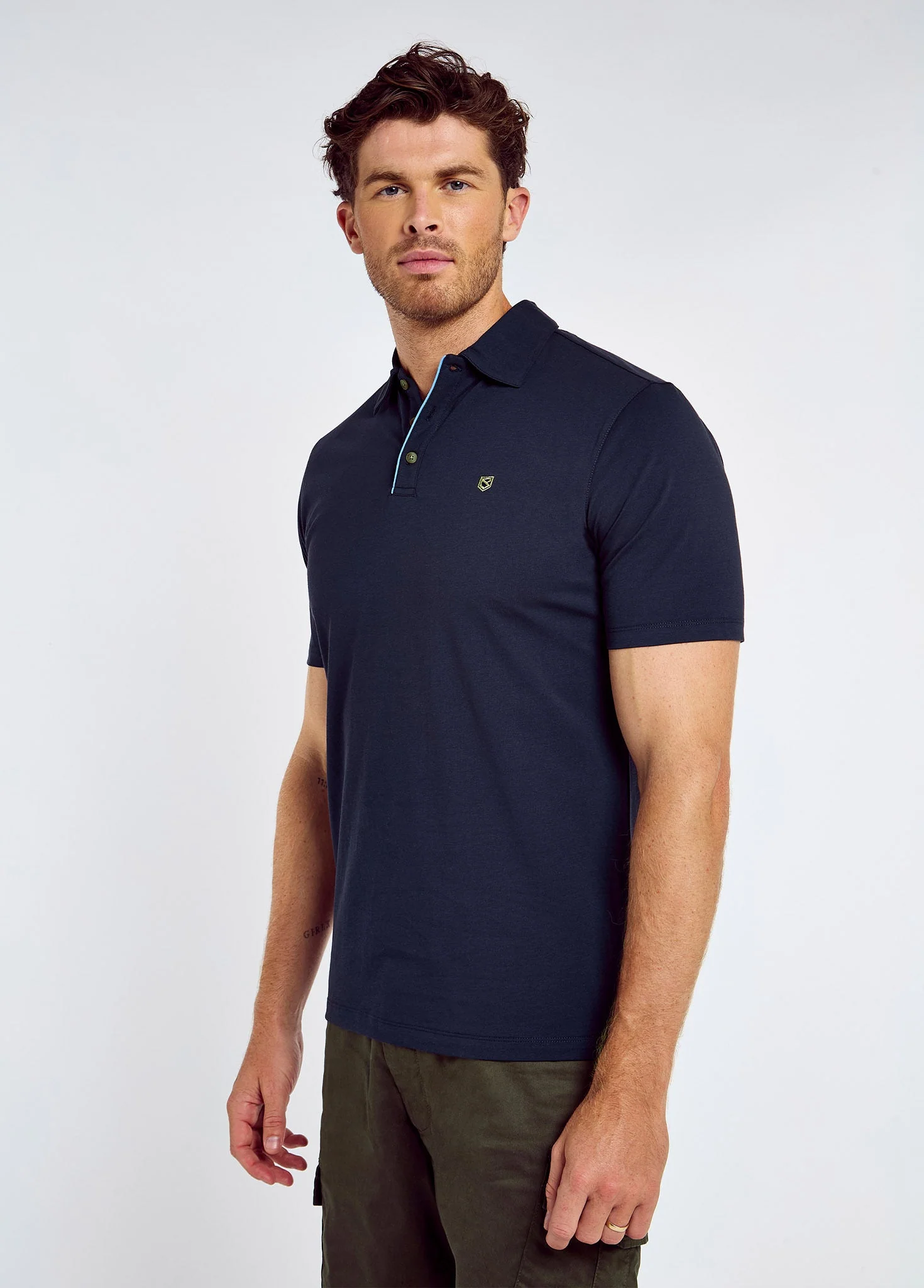 Kilmurray Men’s three-button polo - Navy - Image 3