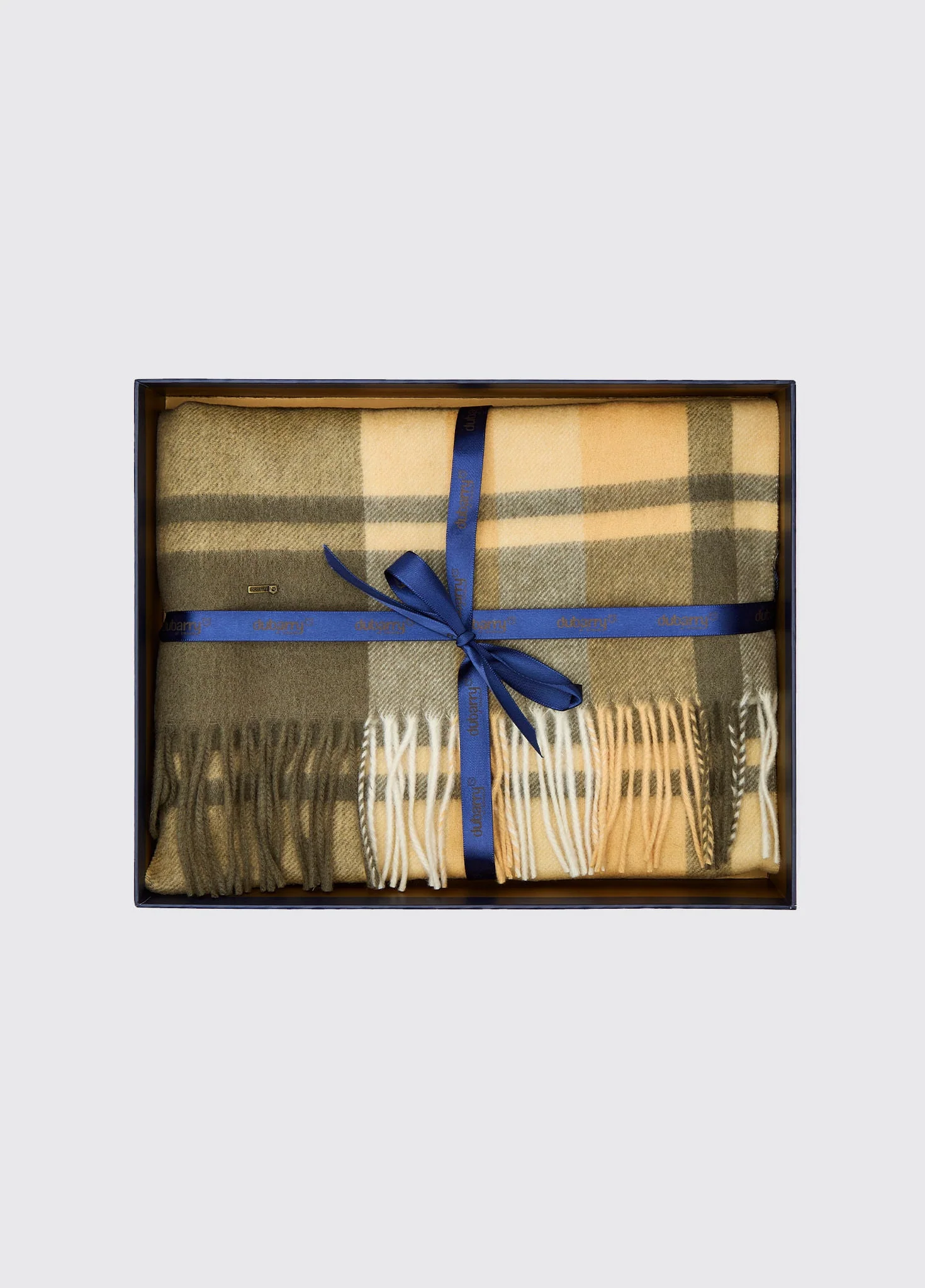 Kinvara Wool check scarf - Dusky Green - Image 3