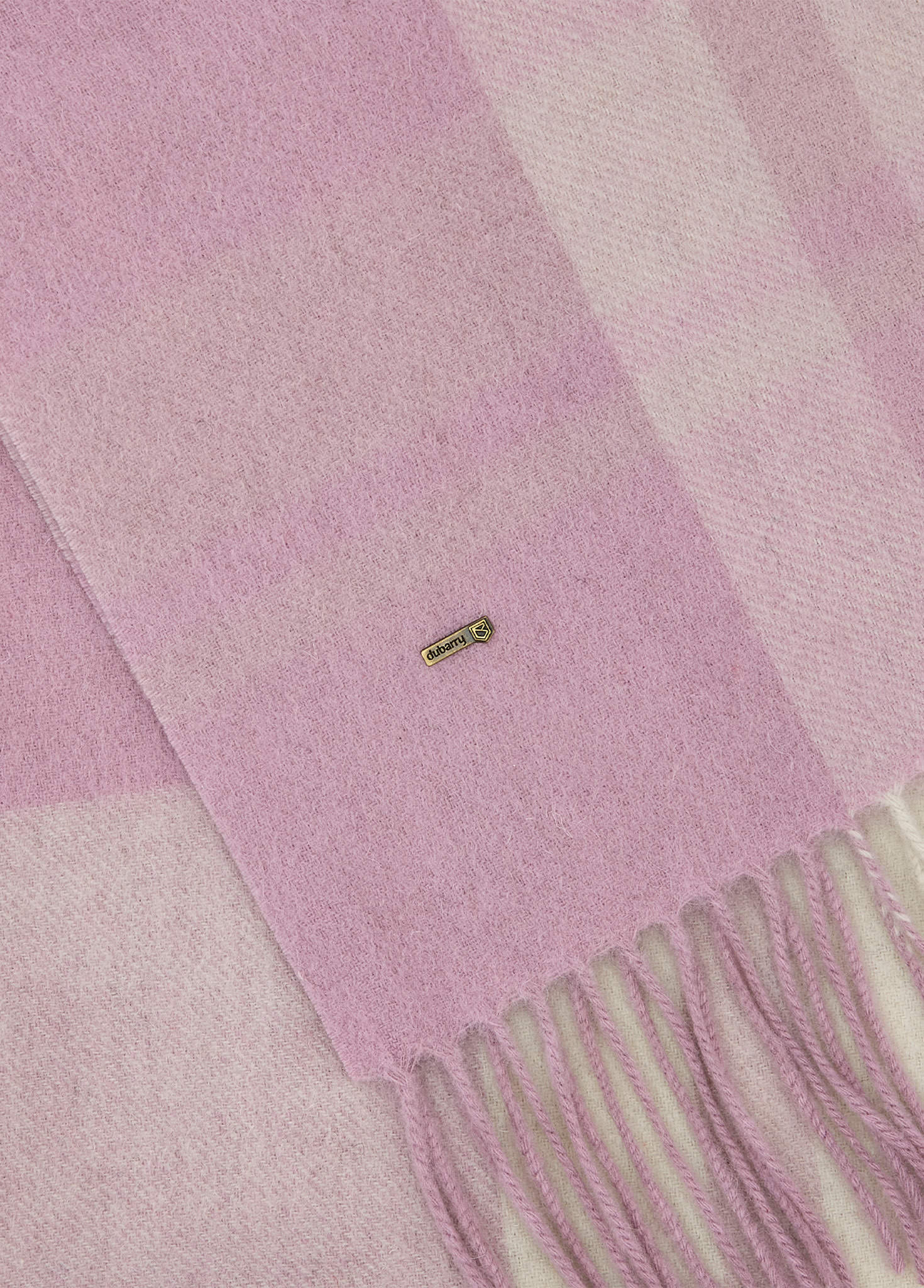 Kinvara Wool check scarf - Dusky Rose - Image 2