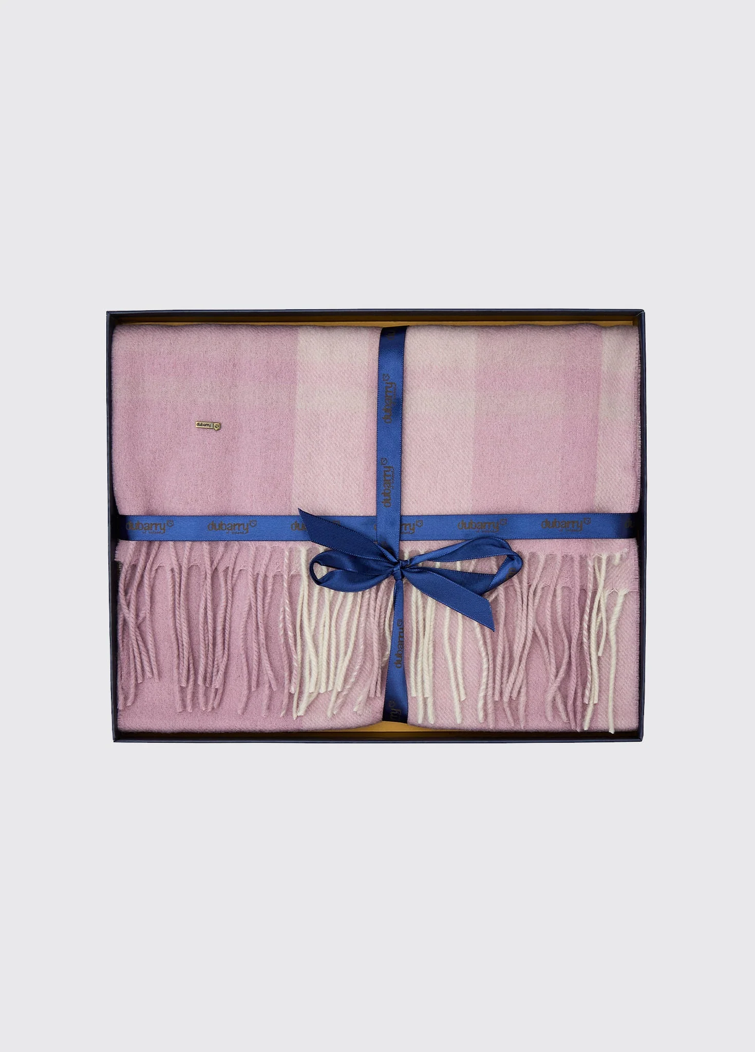 Kinvara Wool check scarf - Dusky Rose - Image 3