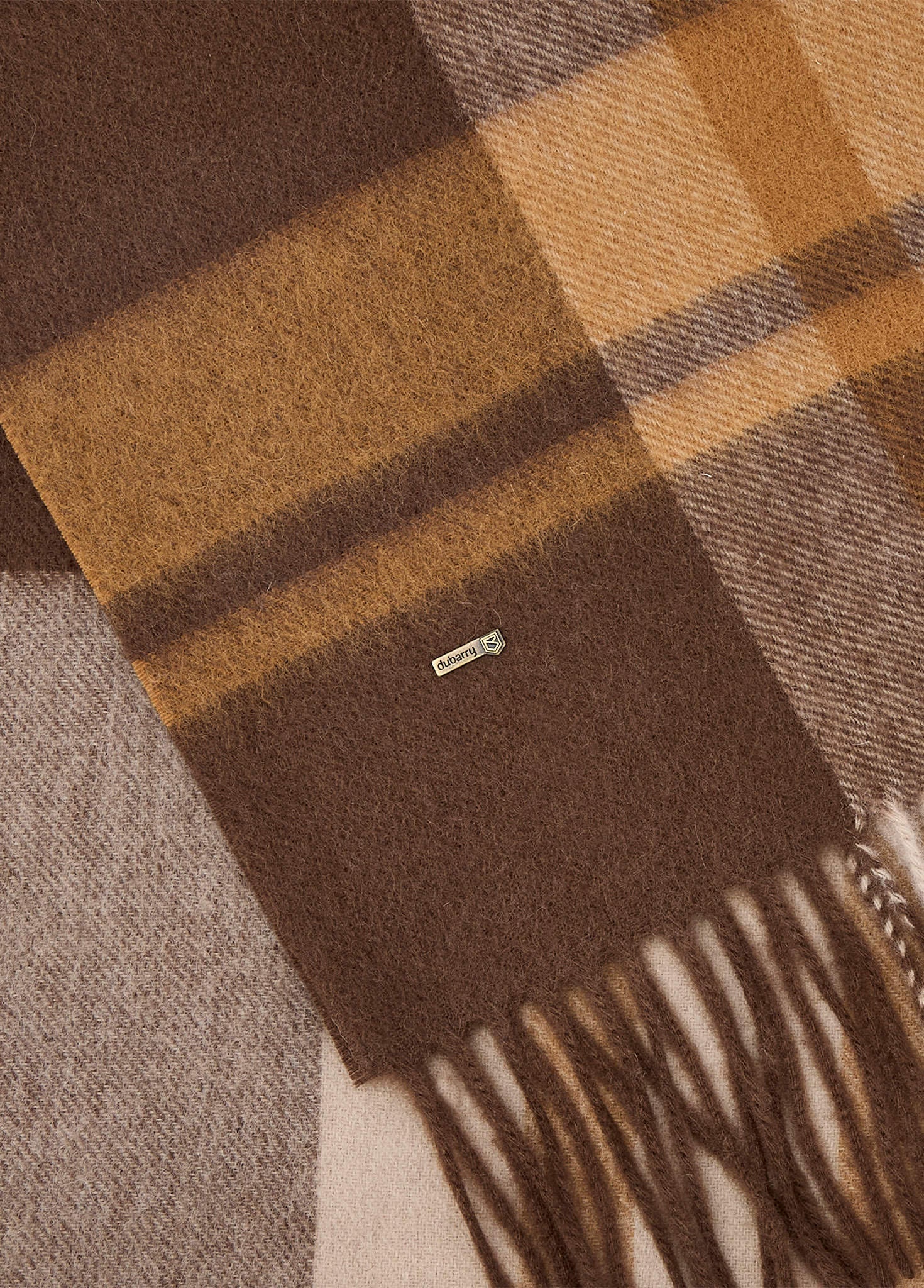 Kinvara Wool check scarf - Elk - Image 2