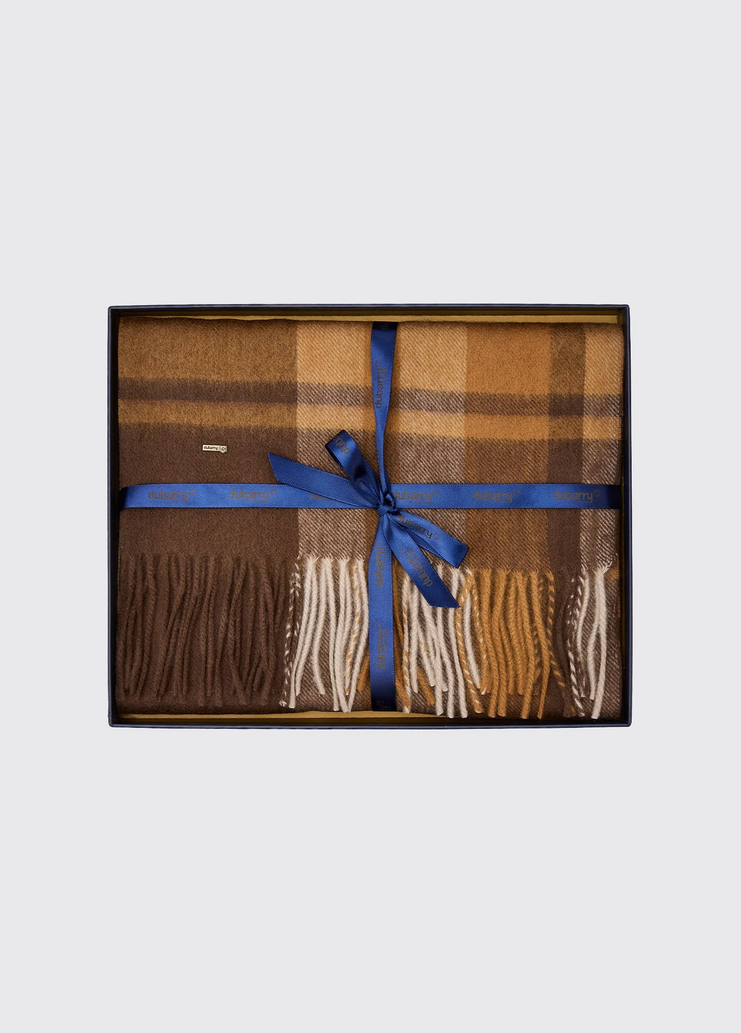 Kinvara Wool check scarf - Elk - Image 3