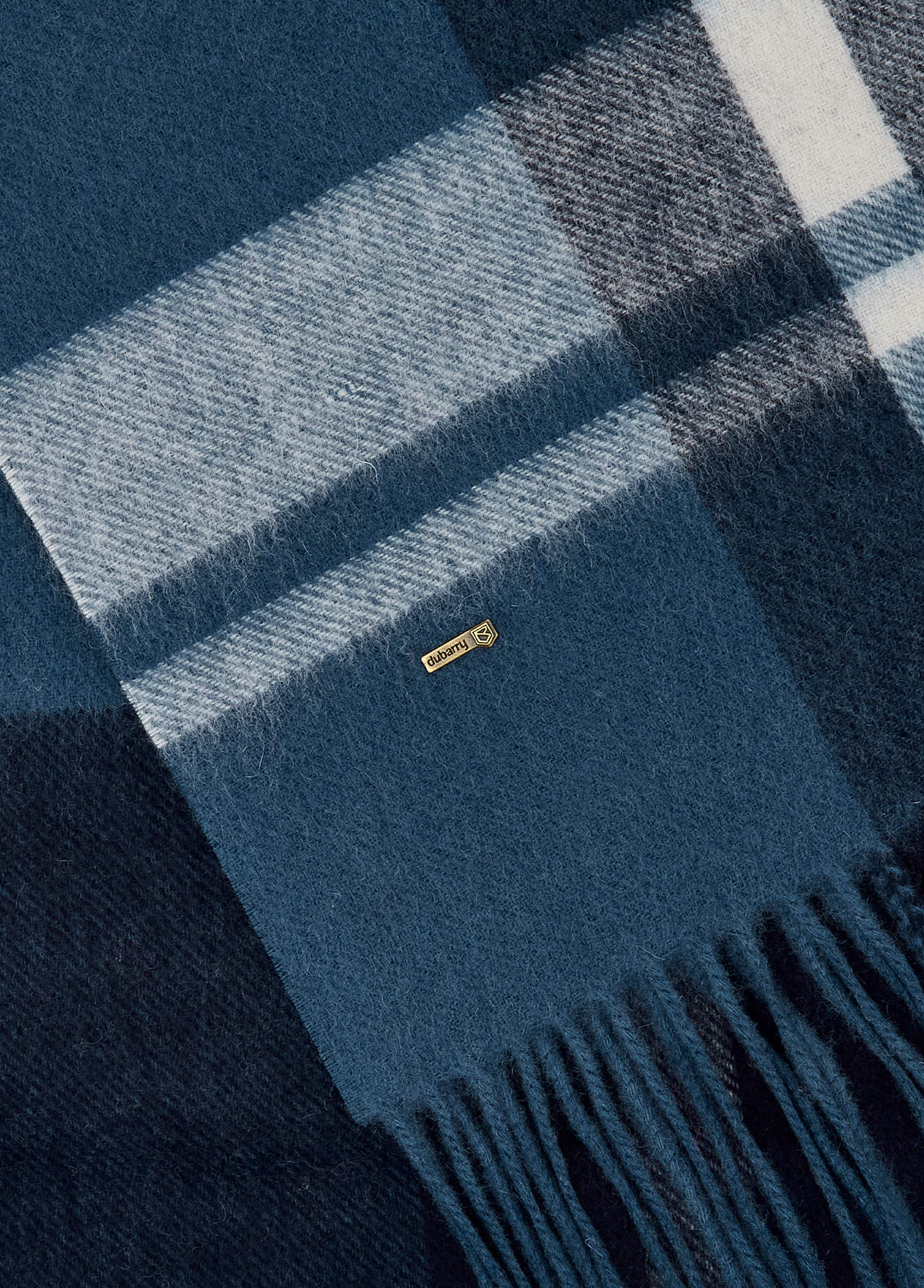 Kinvara Wool check scarf - Indigo - Image 2