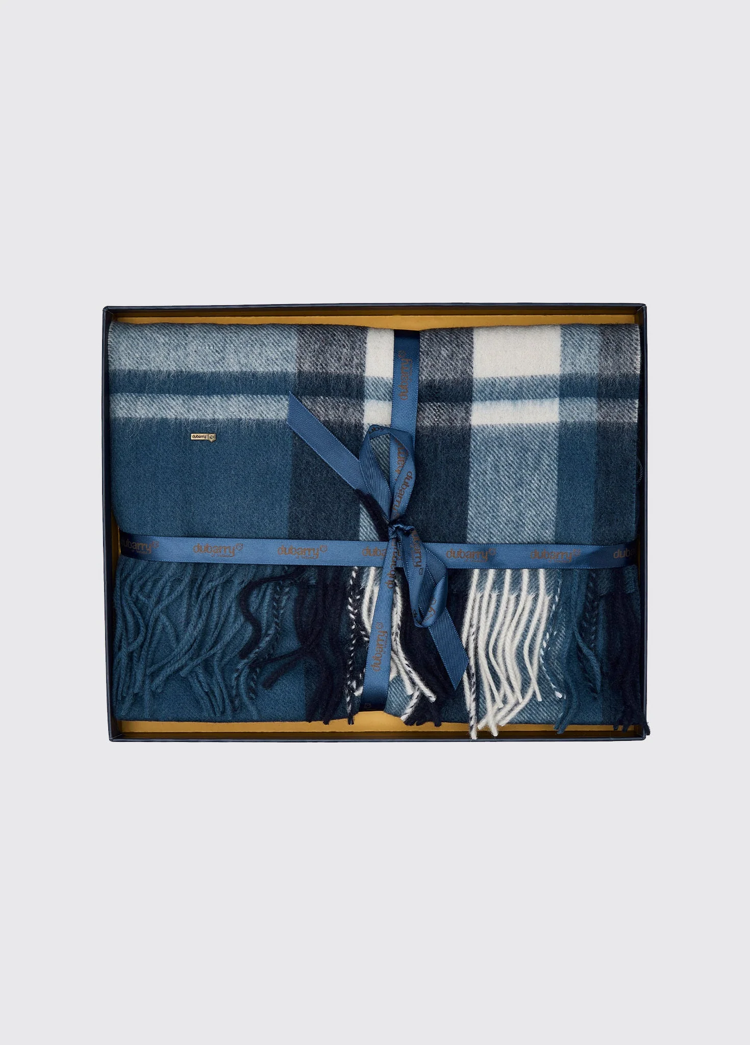 Kinvara Wool check scarf - Indigo - Image 3