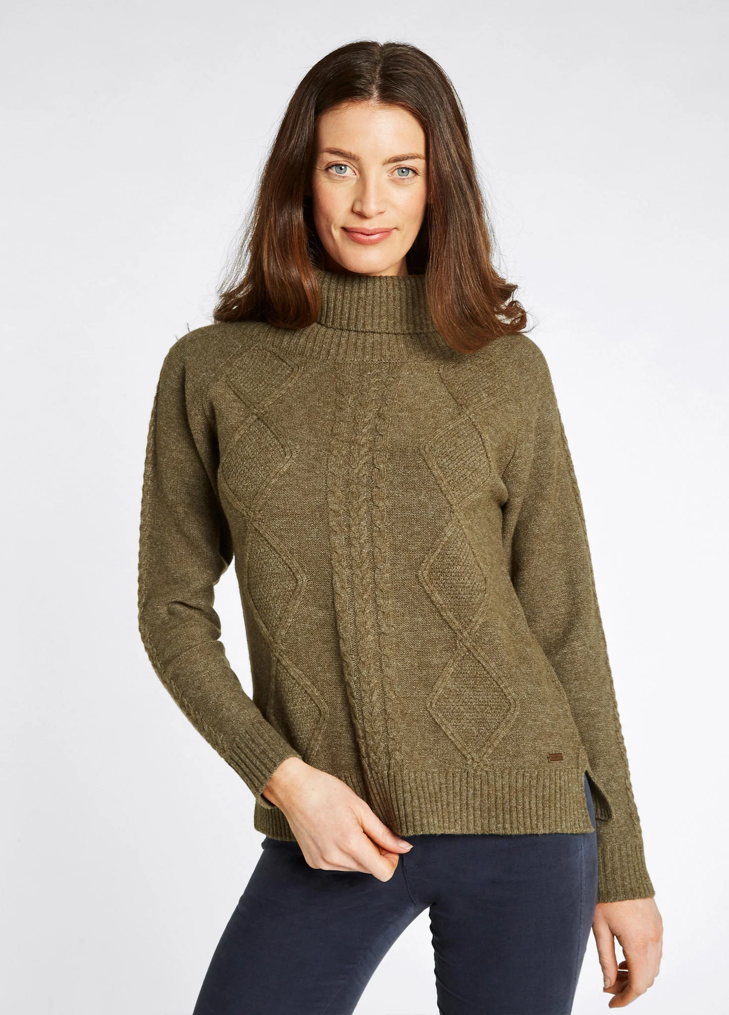 Kirkwood Women’s Chunky Sweater - Dusky Green - Image 4