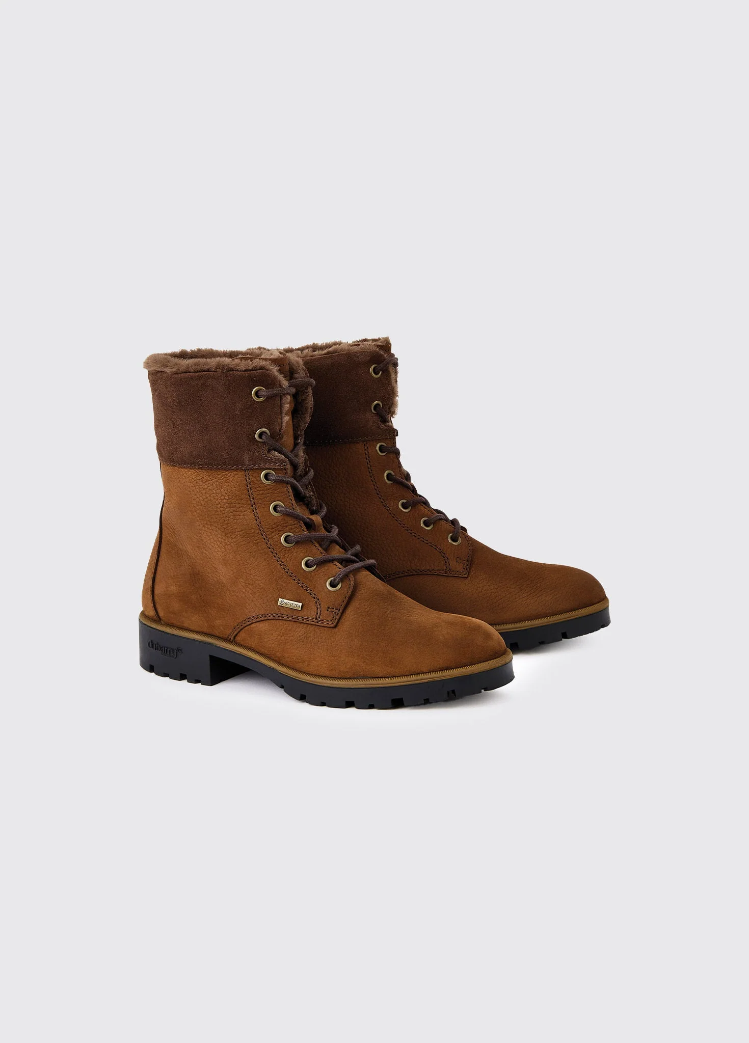 Glengarriff Ladies Fur Lined Laced Ankle Boot - Walnut - Image 2