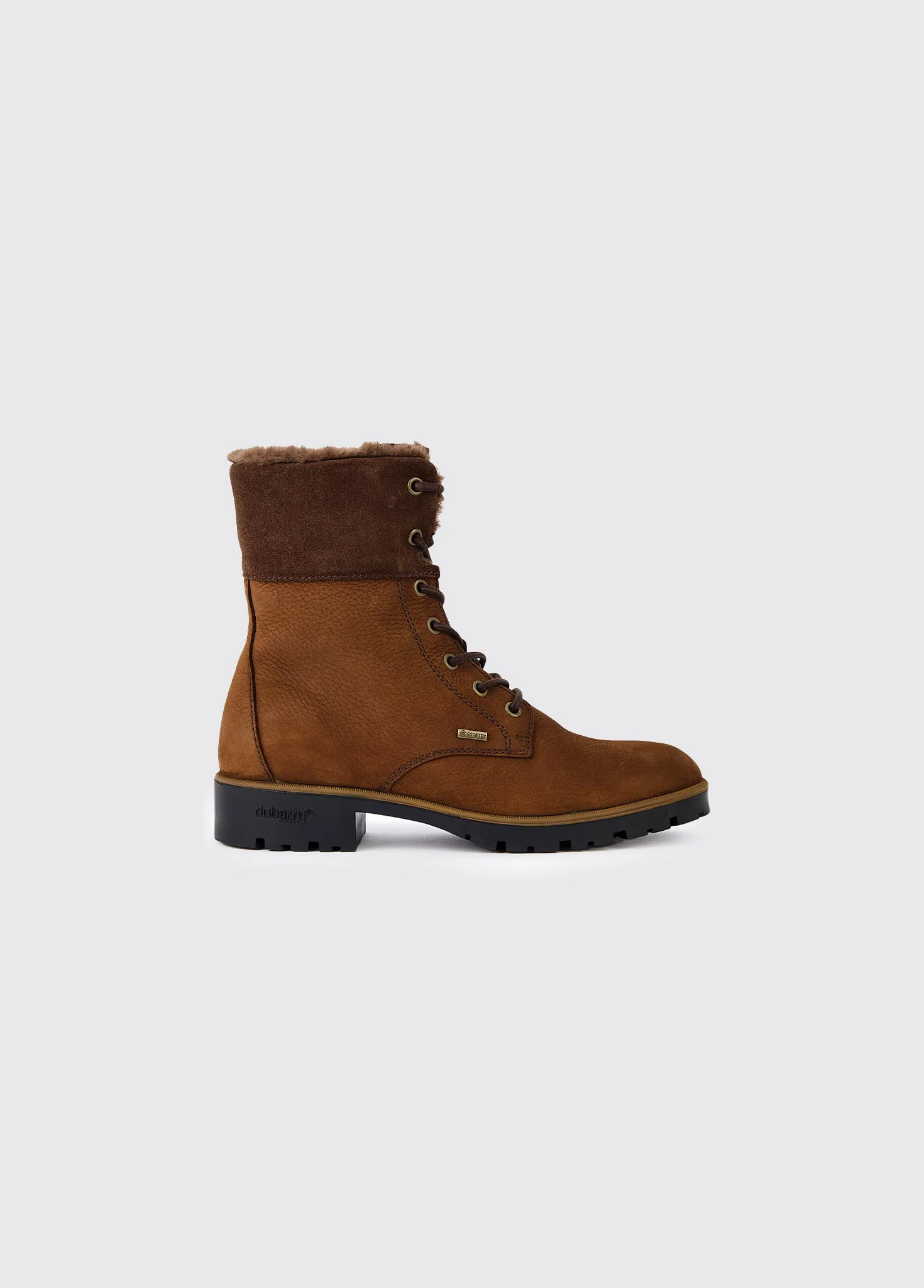 Glengarriff Ladies Fur Lined Laced Ankle Boot - Walnut - Image 5