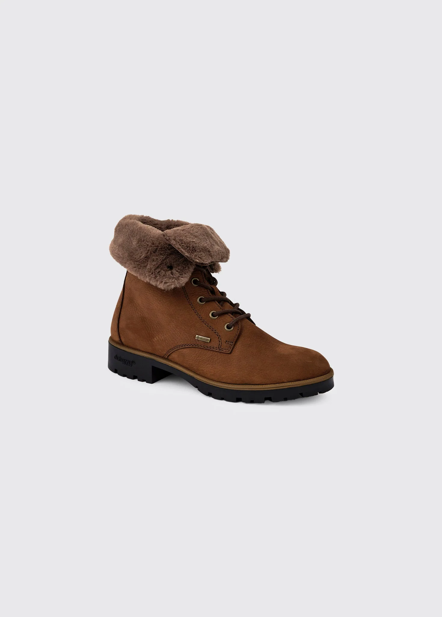 Glengarriff Ladies Fur Lined Laced Ankle Boot - Walnut - Image 6