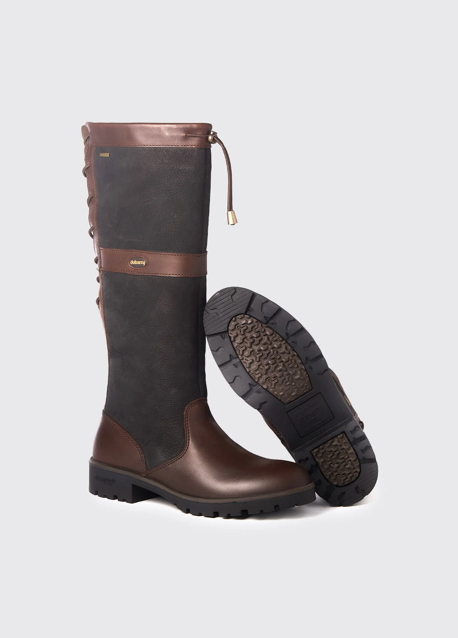 Glanmire Ladies Adjustable Calf Country Boot - Black/Brown - Image 2
