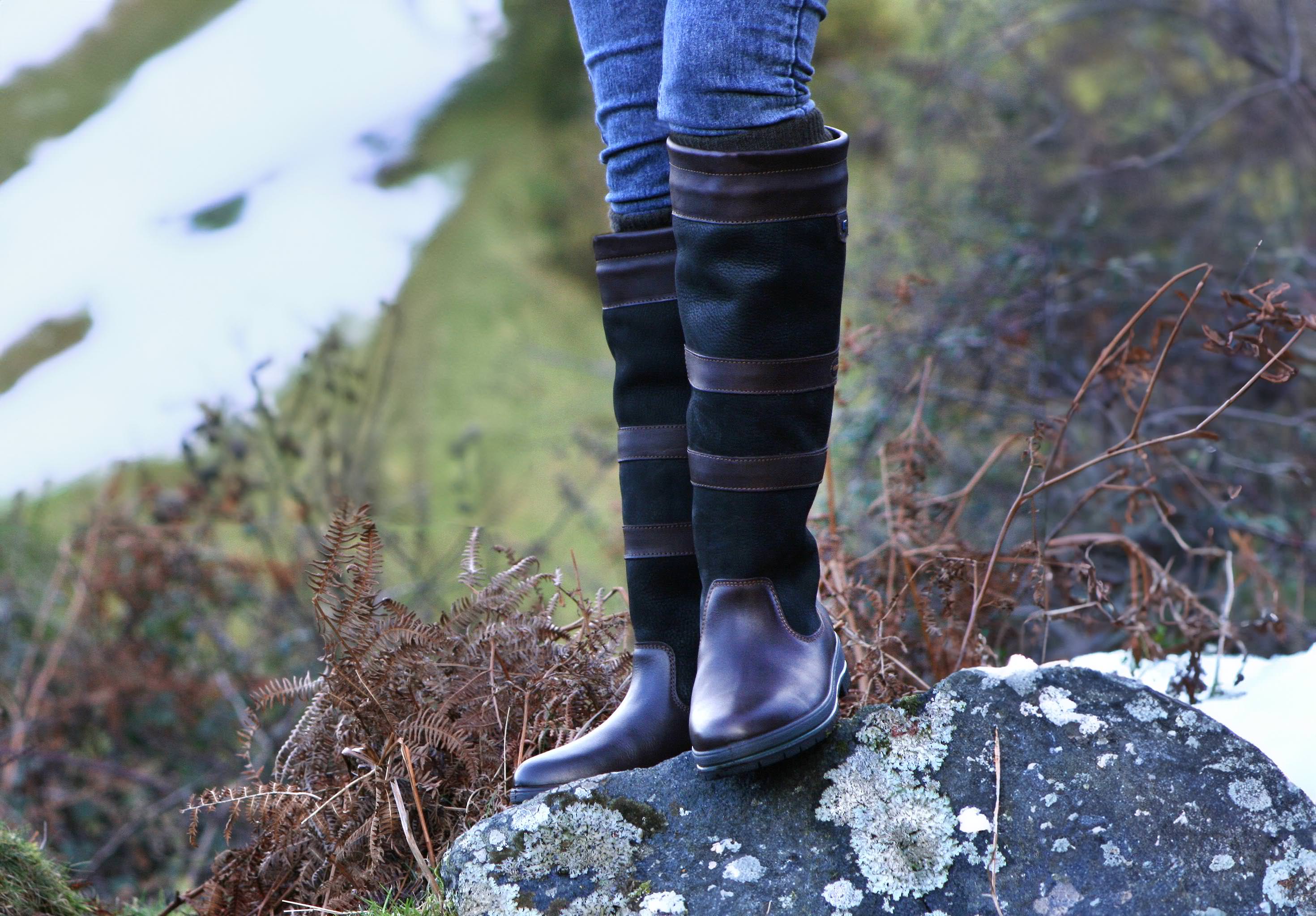 Kilternan Ladies Country Boot - Black/Brown - Image 3