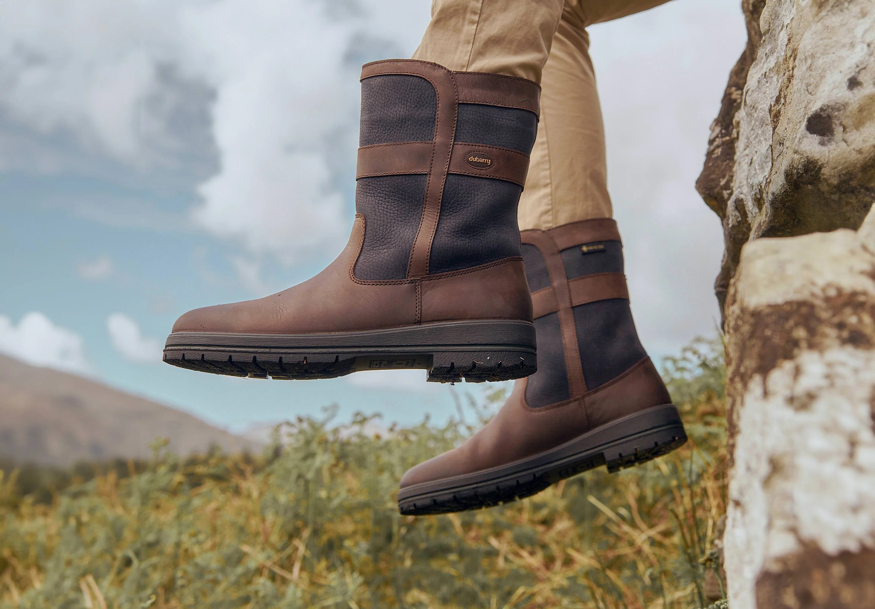Roscommon Ladies Country Boot - Navy/Brown - Image 3