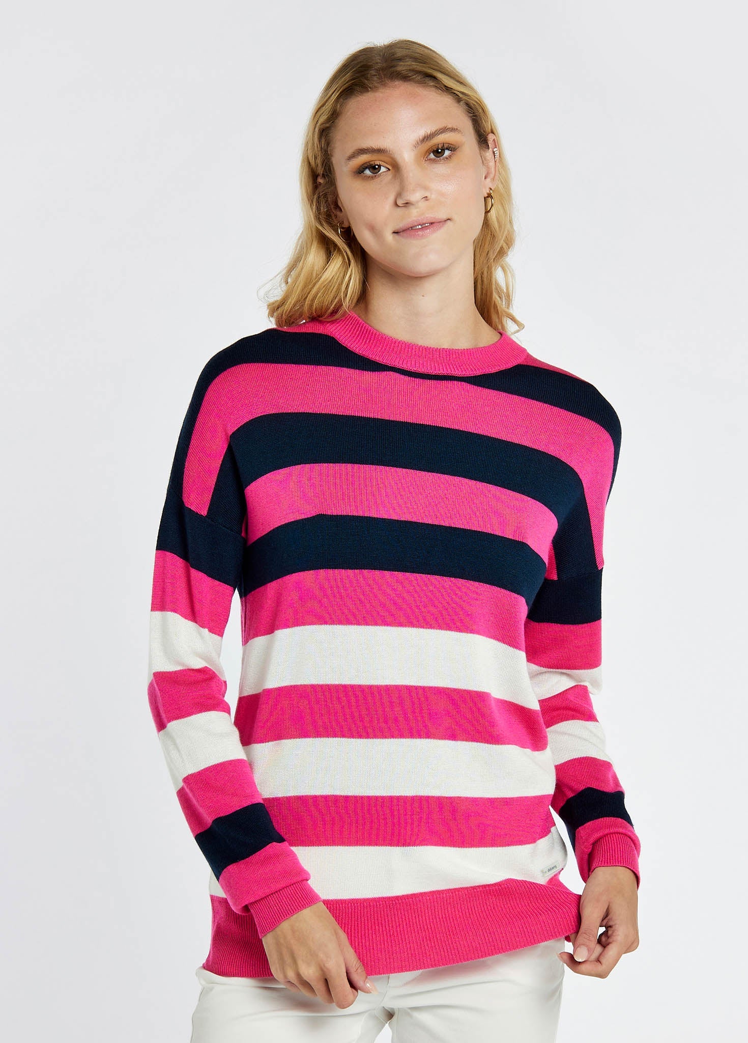 Aranmore Crew Neck sweater - Cerise - Image 3