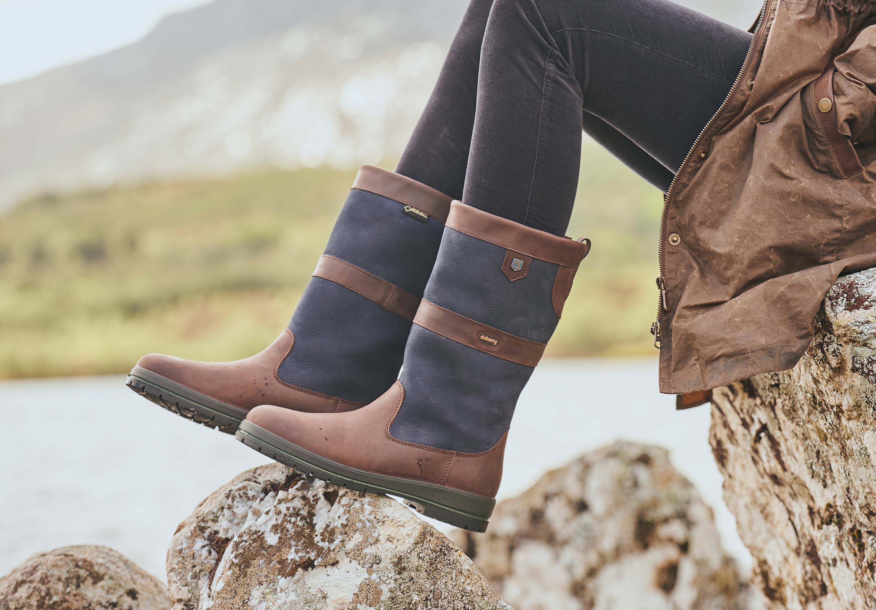 Kildare Ladies ExtraFit™ Country Boot - Navy/Brown - Image 3