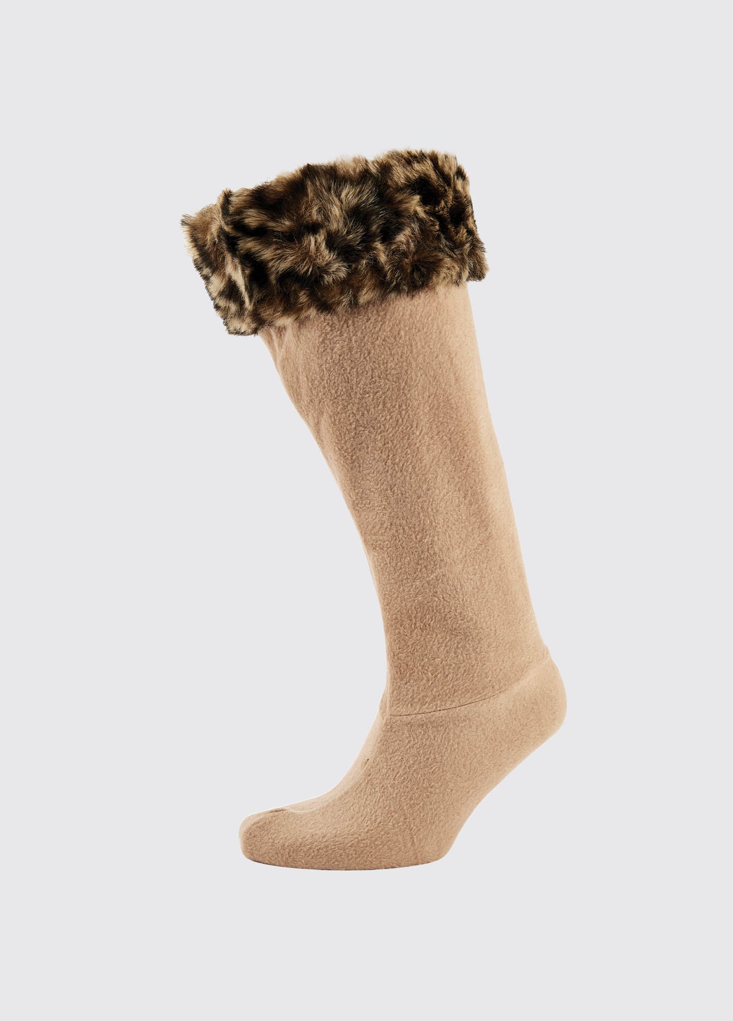 Faux Ladies Fur Boot Liners - Leopard - Image 2