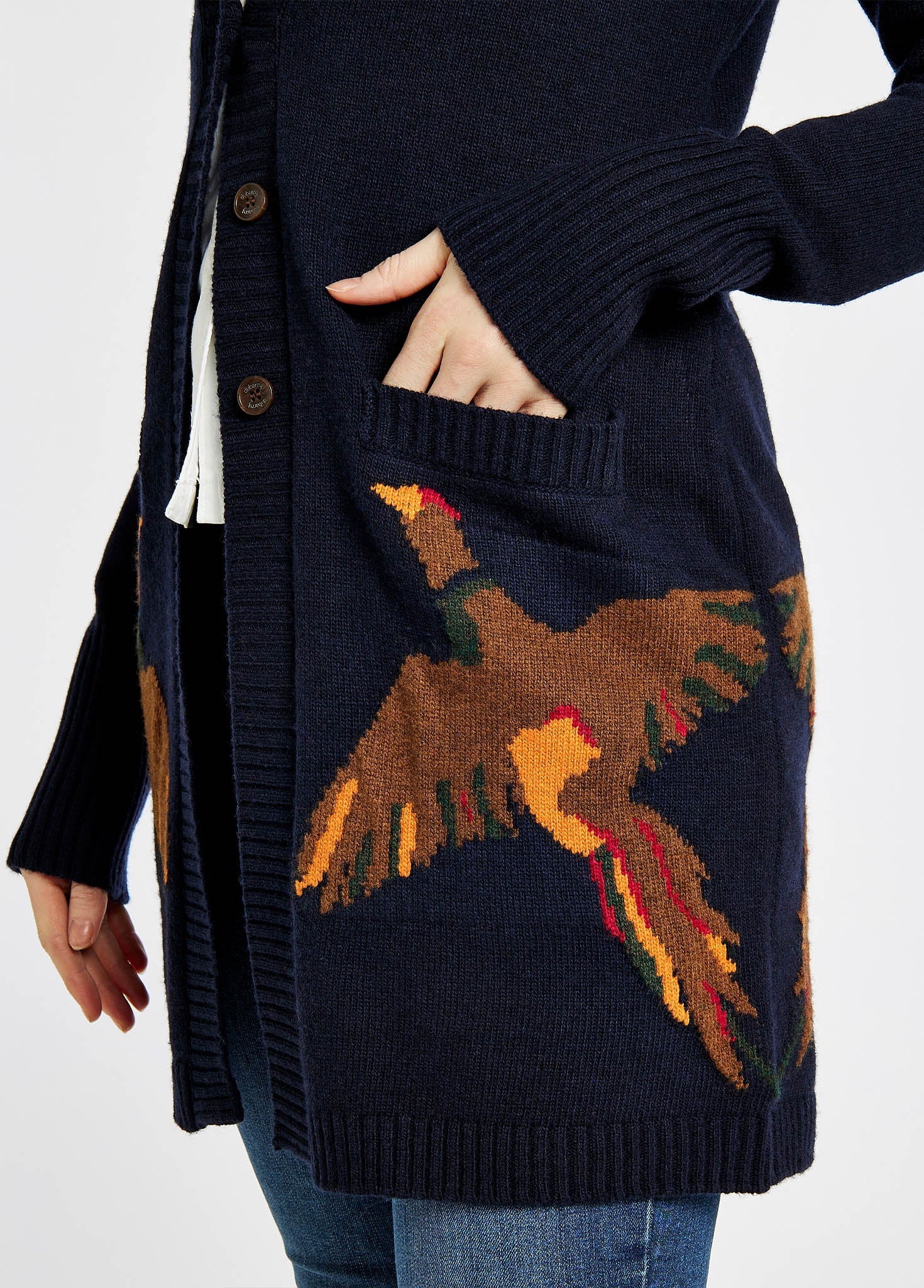 Dromore Knitted Cardigan - Navy - Image 4