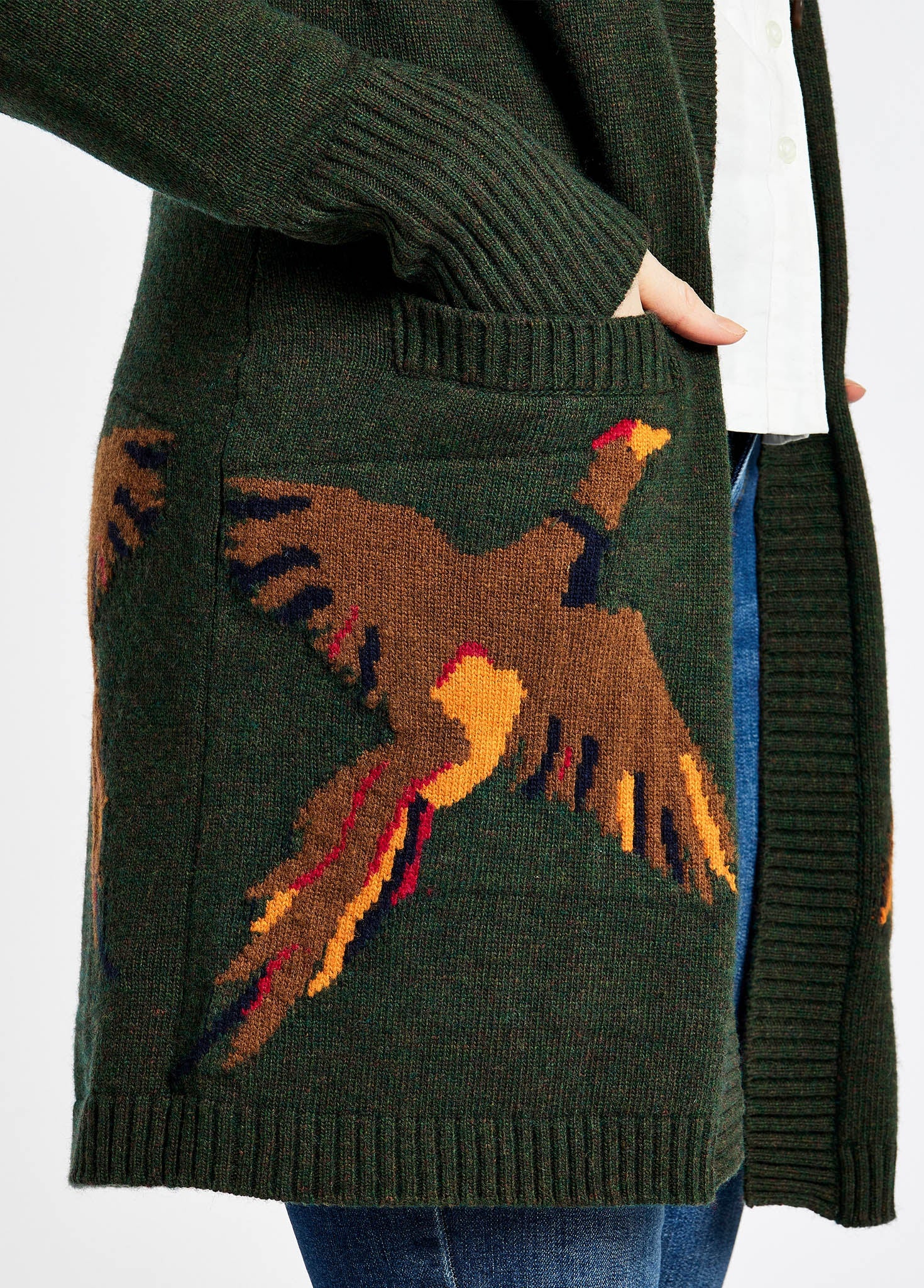Dromore Knitted Cardigan - Olive - Image 5